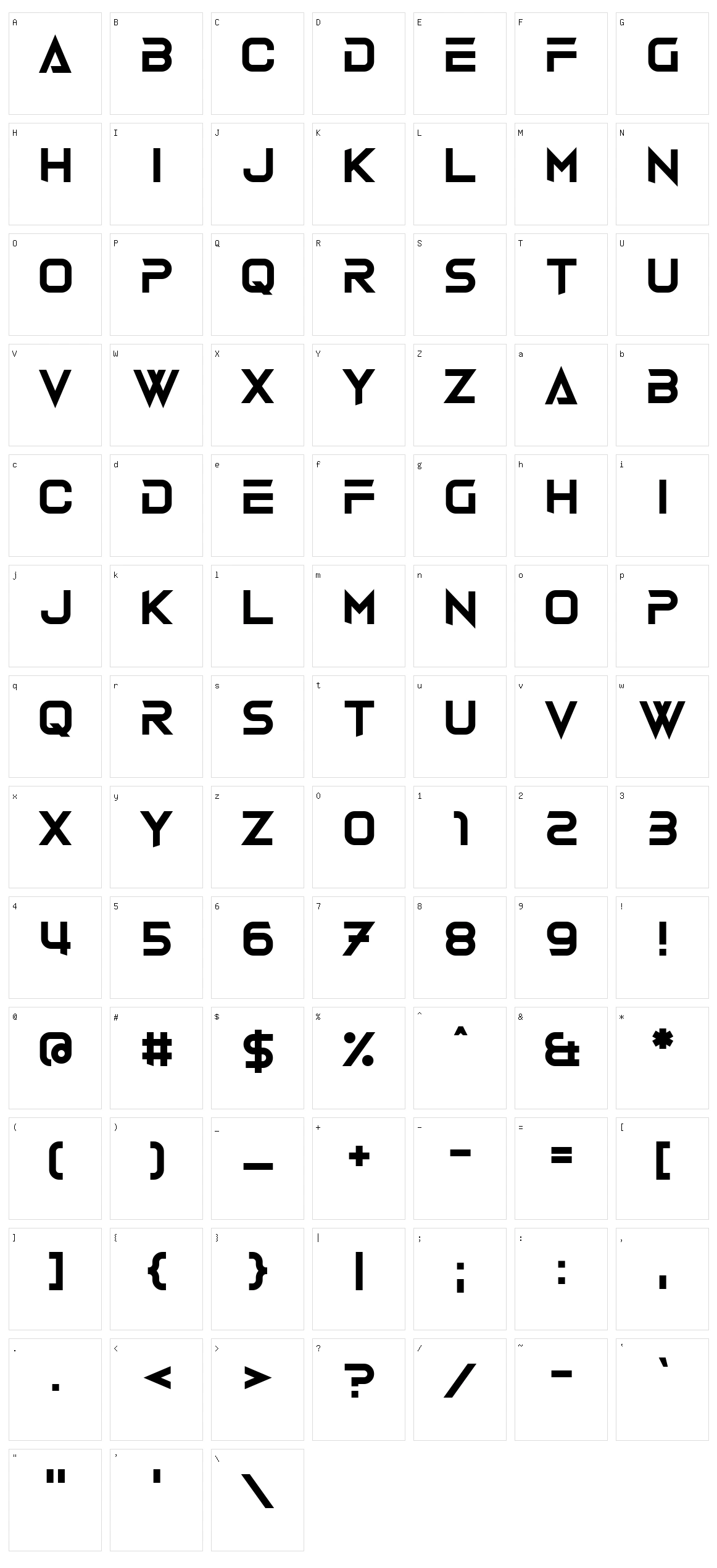 Skygraze Character Set