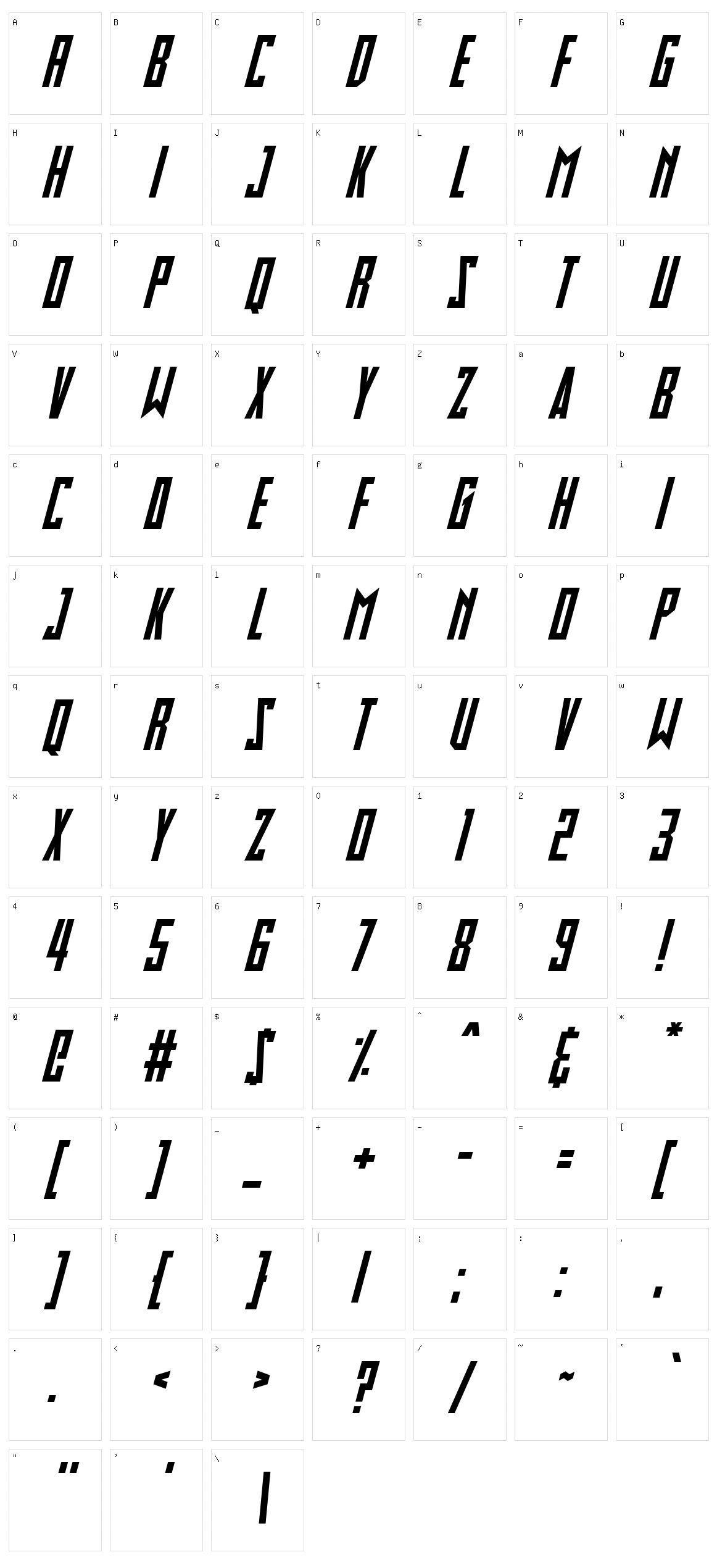 Slimbots Character Set