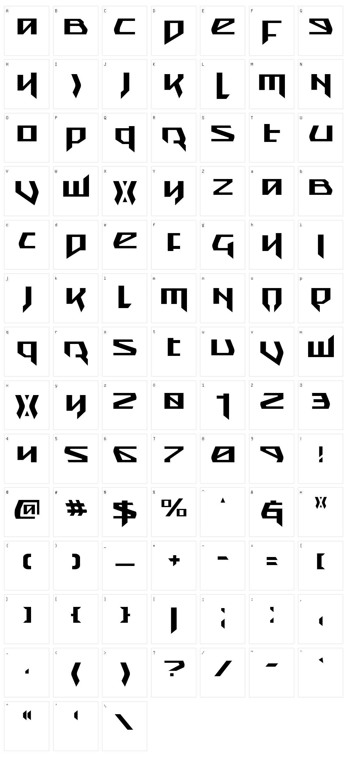 Snubfighter Character Set