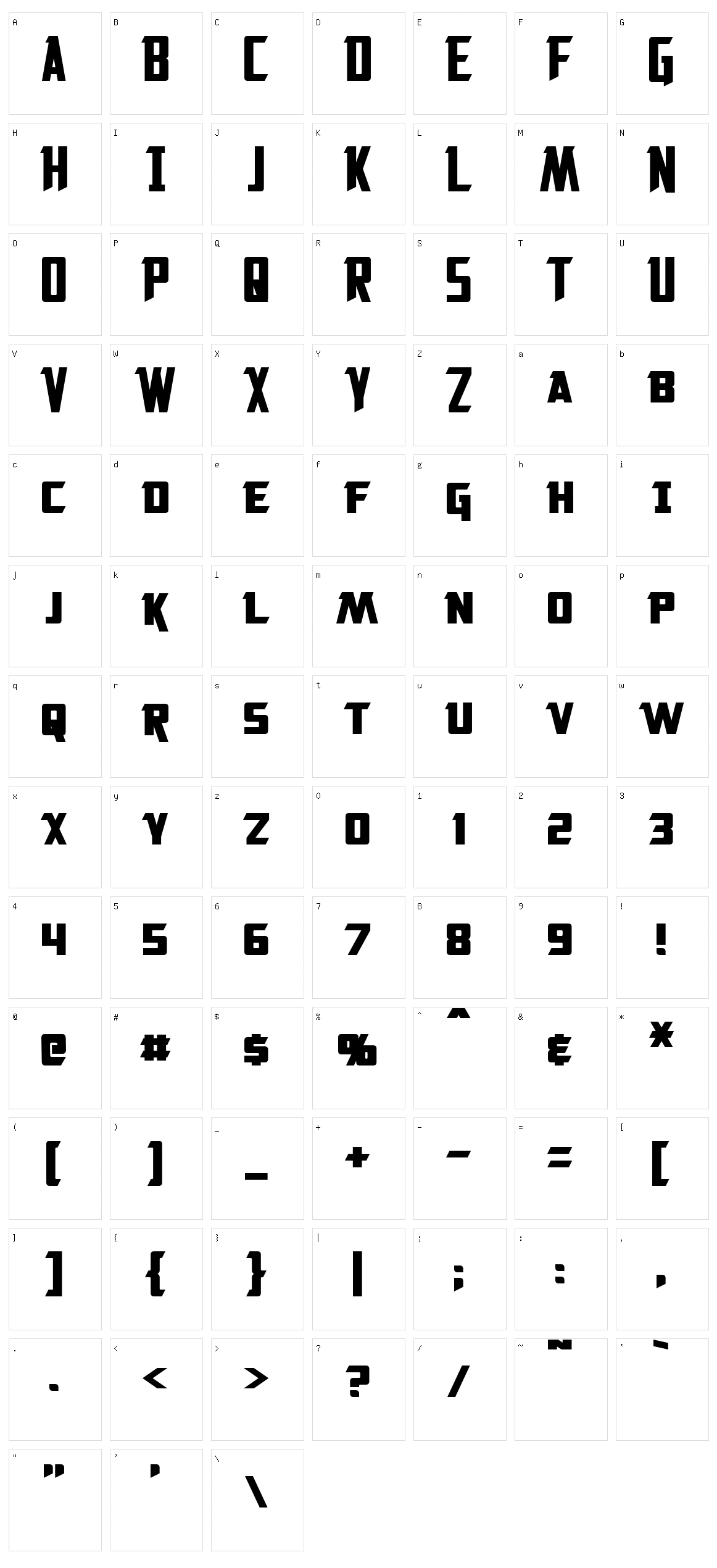 Solitarium Character Set