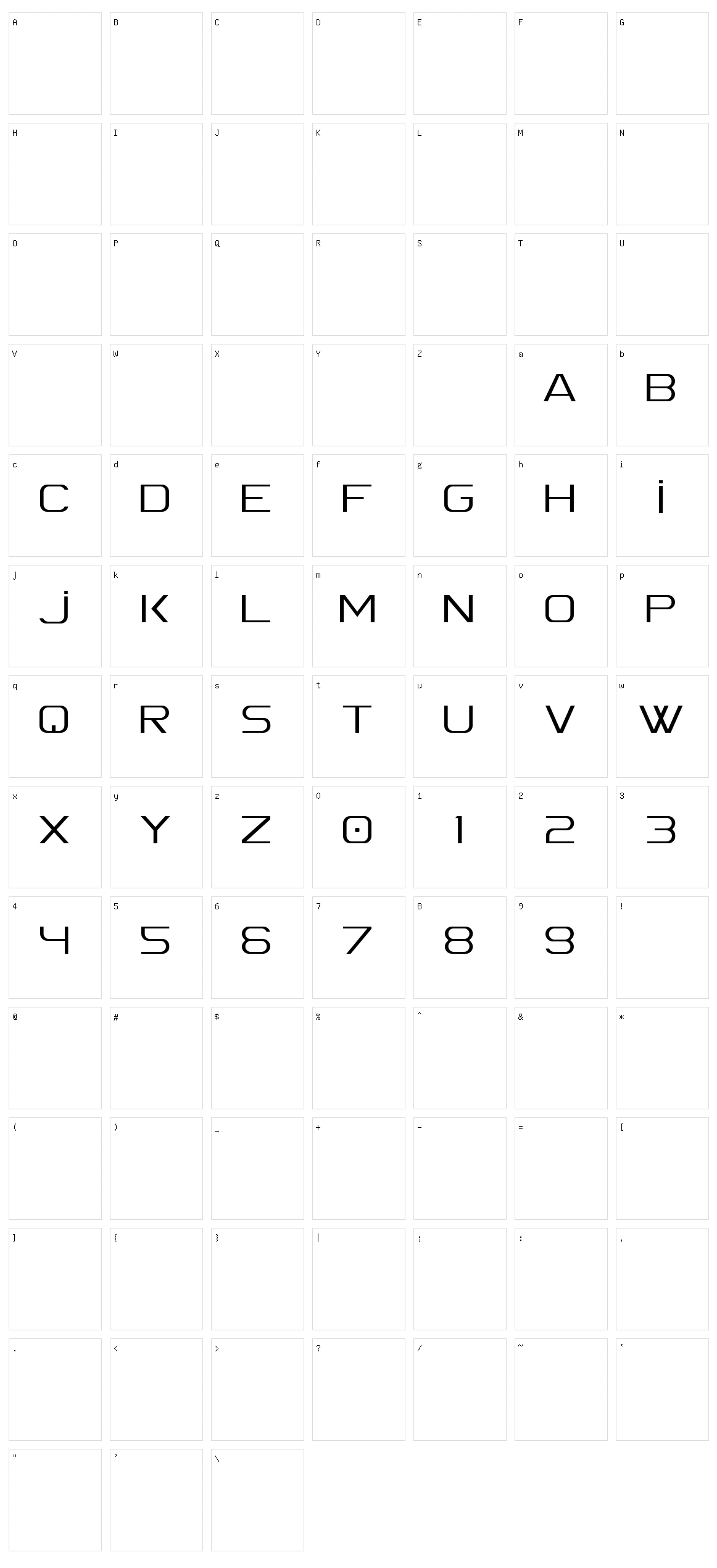 Spac3 Character Set