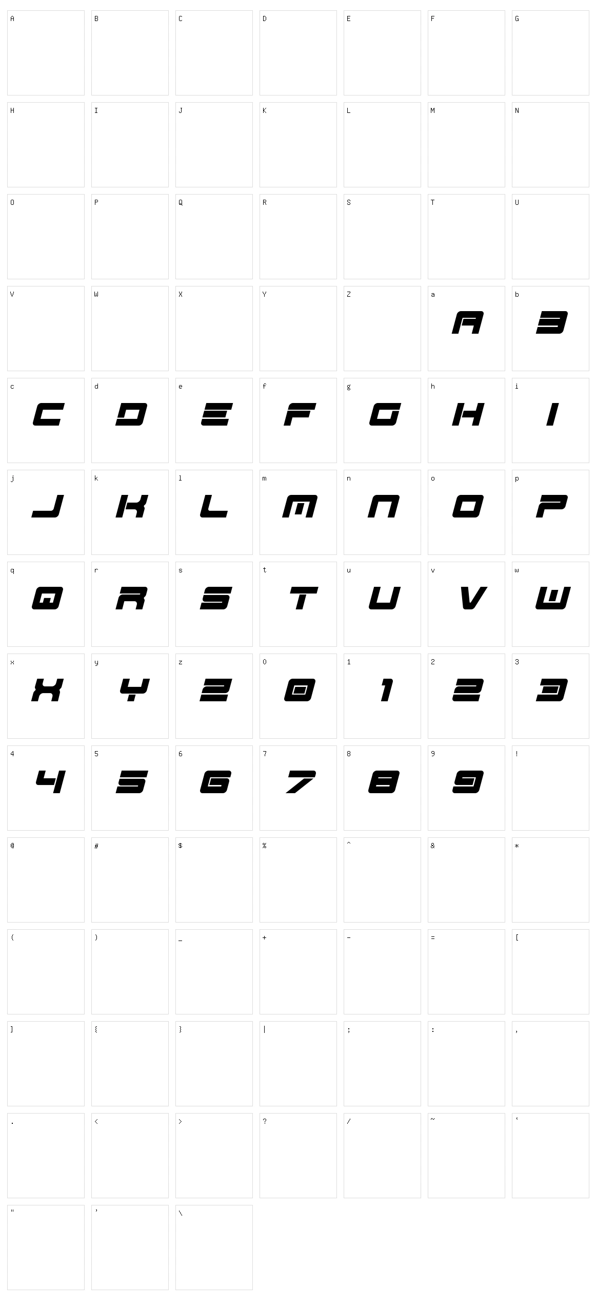 Spac3 - Tech v17 Character Set