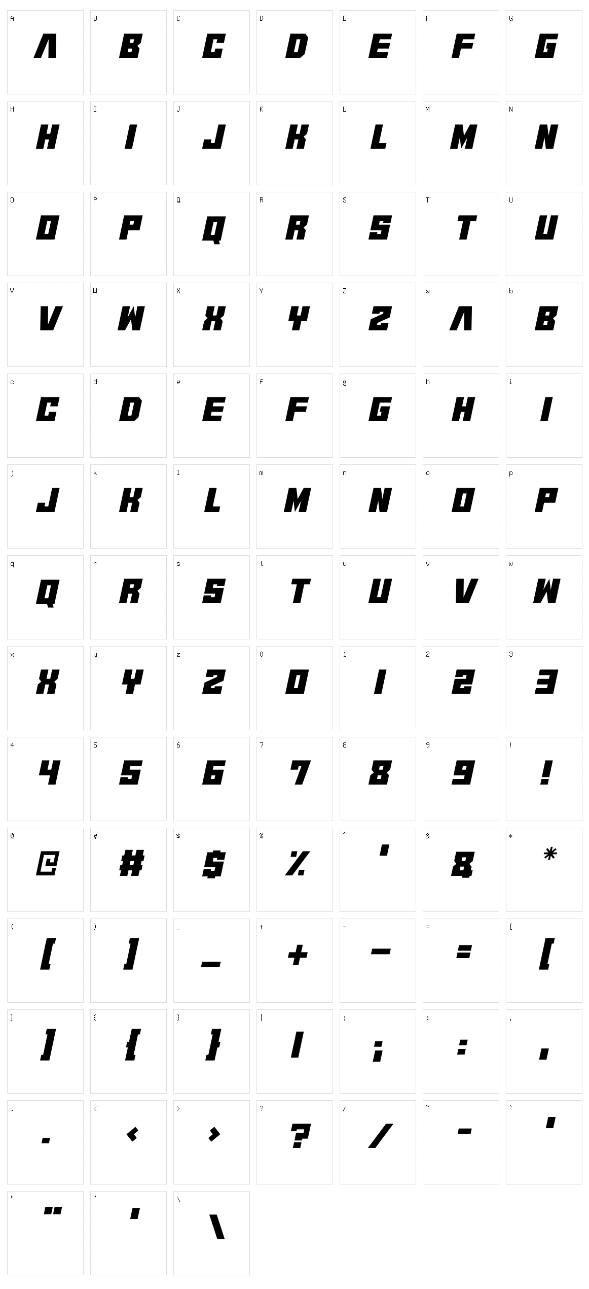 Space Androids Character Set