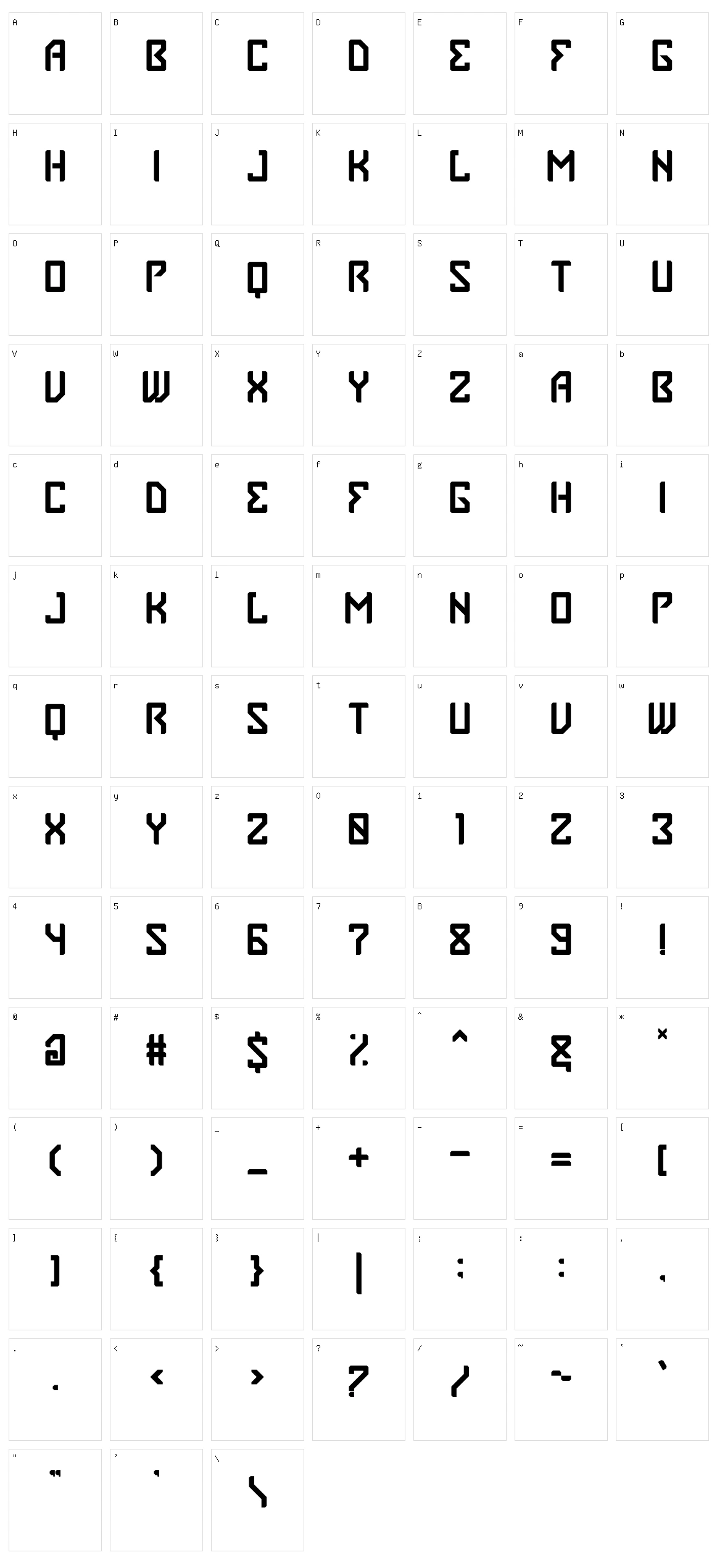 Space Crow Character Set
