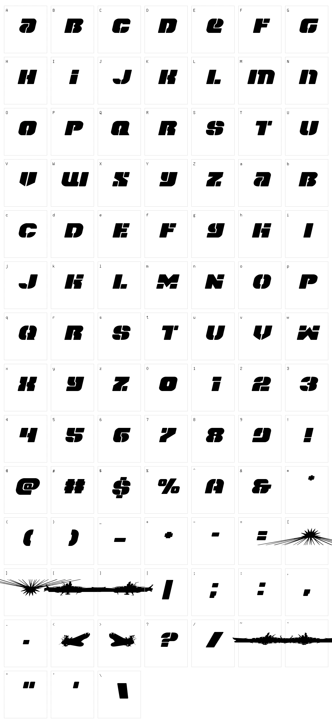 Space Cruiser Character Set