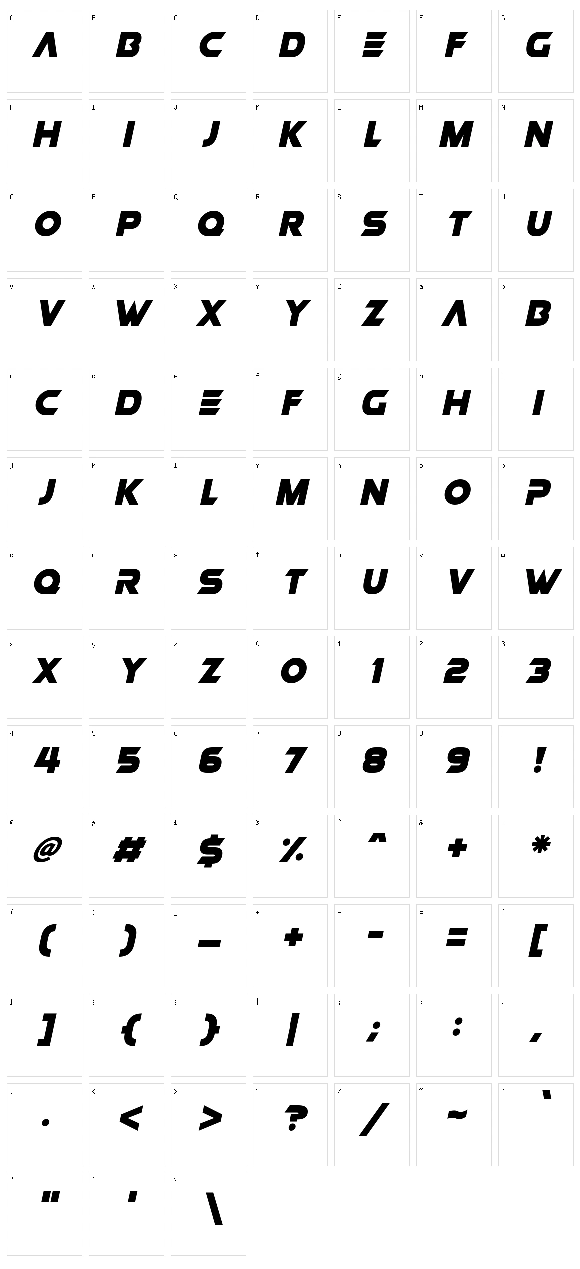 Space Crusaders Character Set