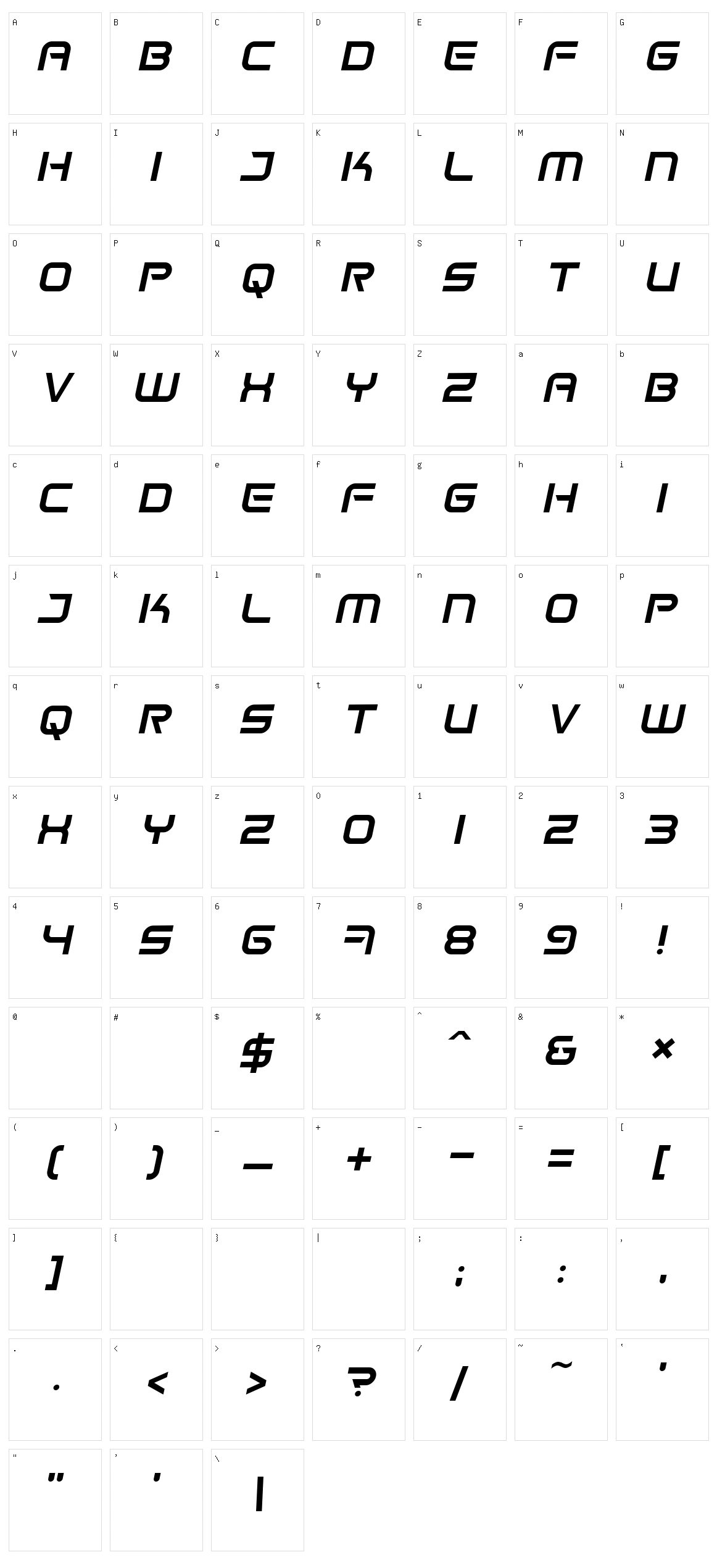 Space Frigate Character Set