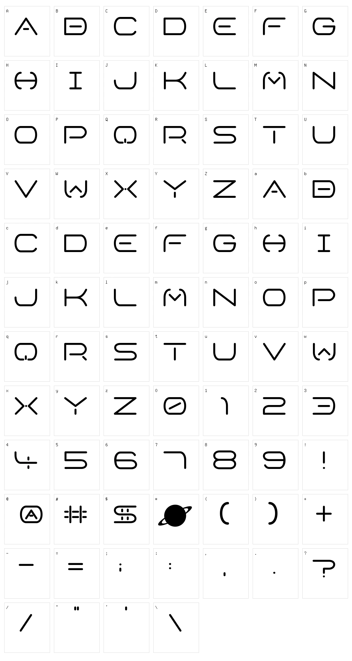 Space Horizon Character Set