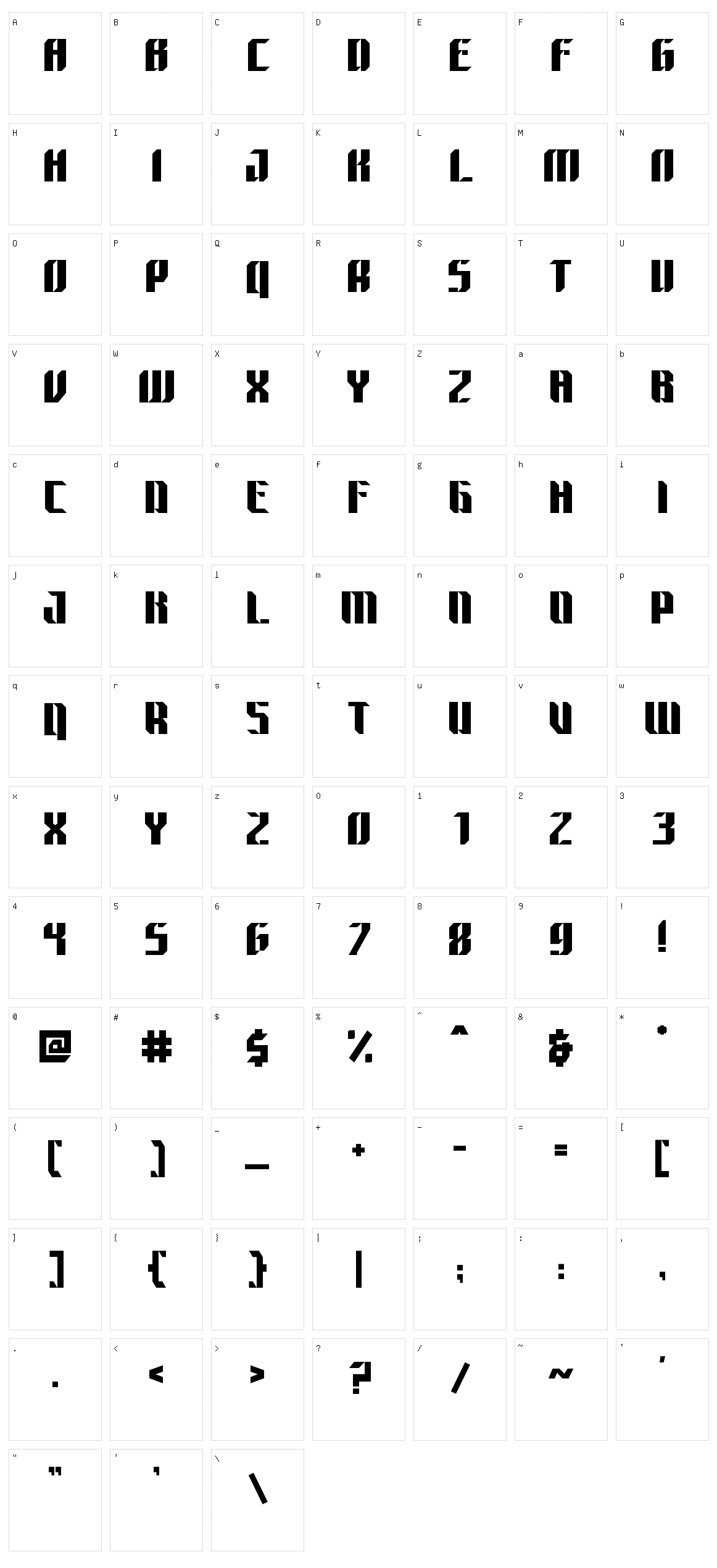 Space Nomad Character Set