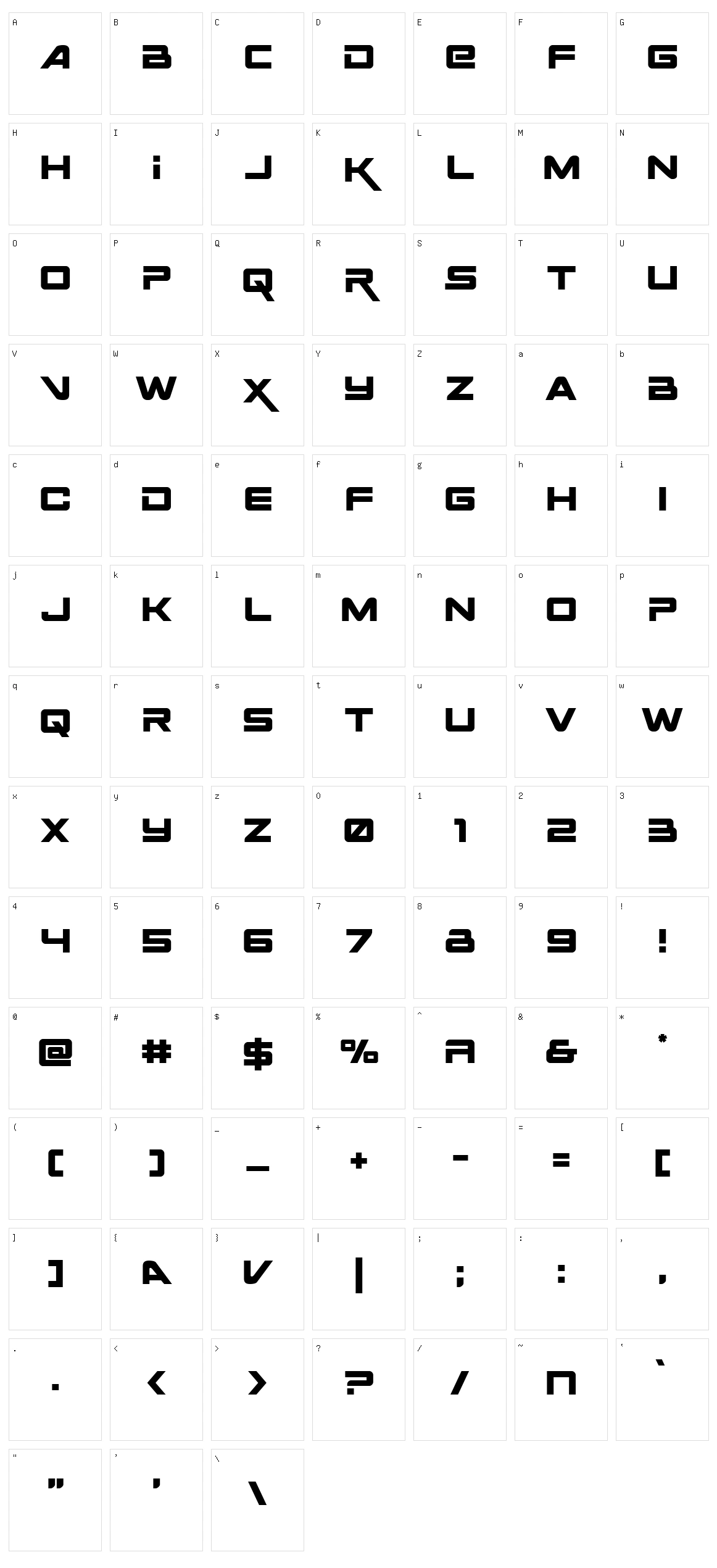 Space Ranger Character Set