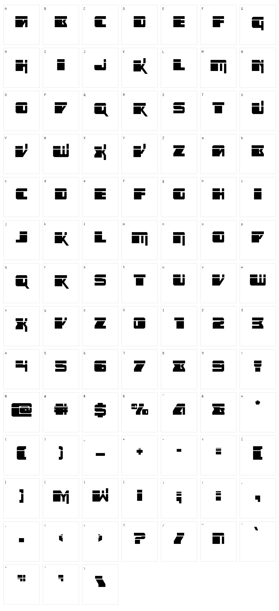 Space Runner Character Set