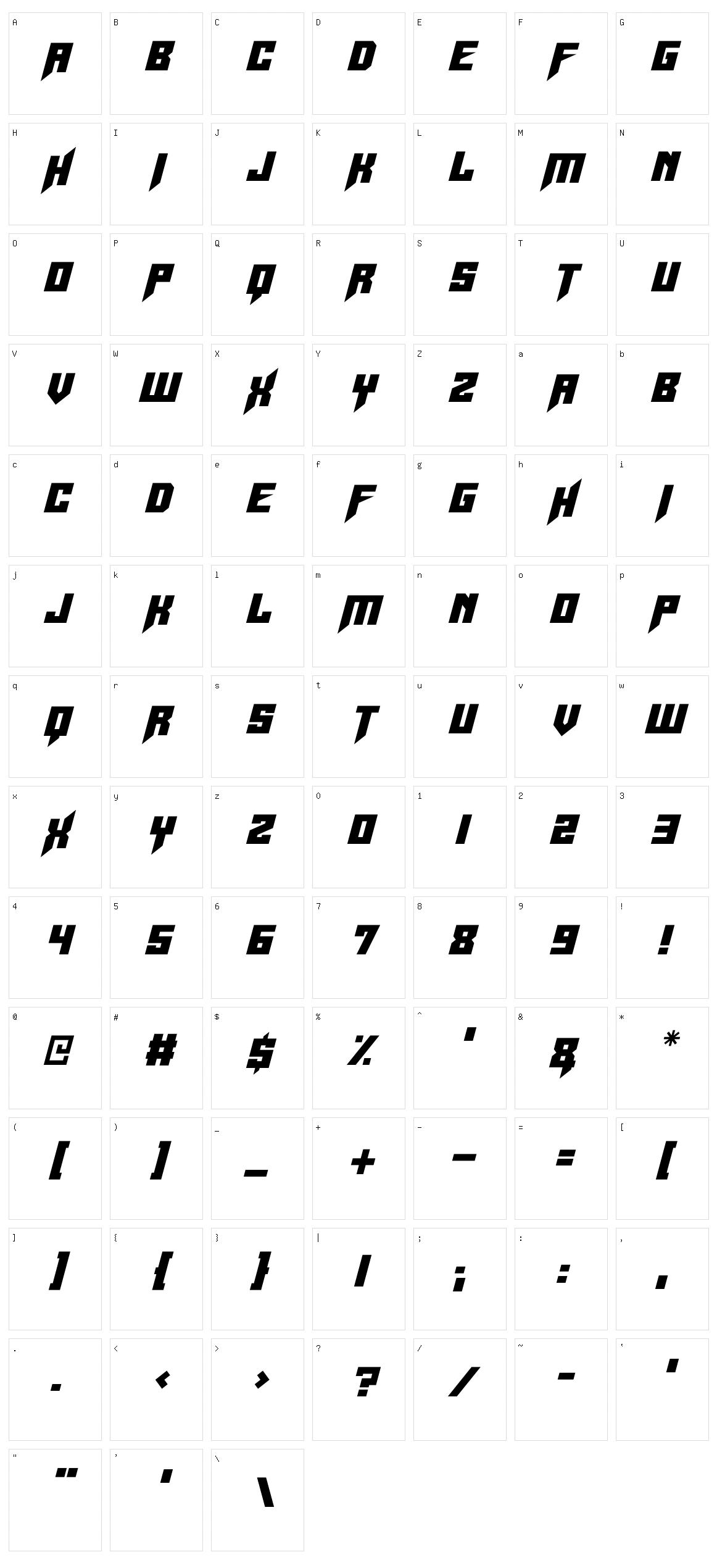 Space Shards Character Set