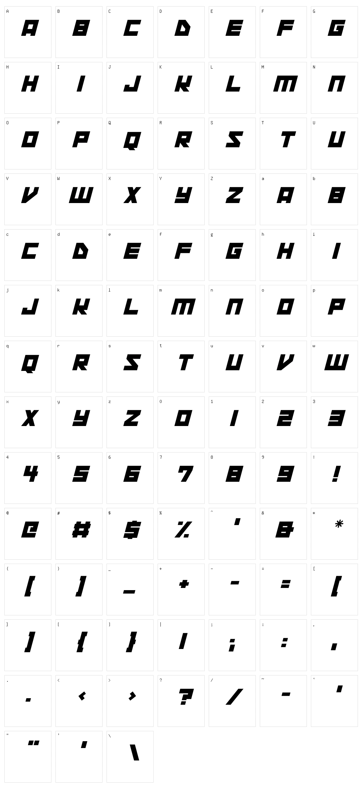 Space Squadron Character Set