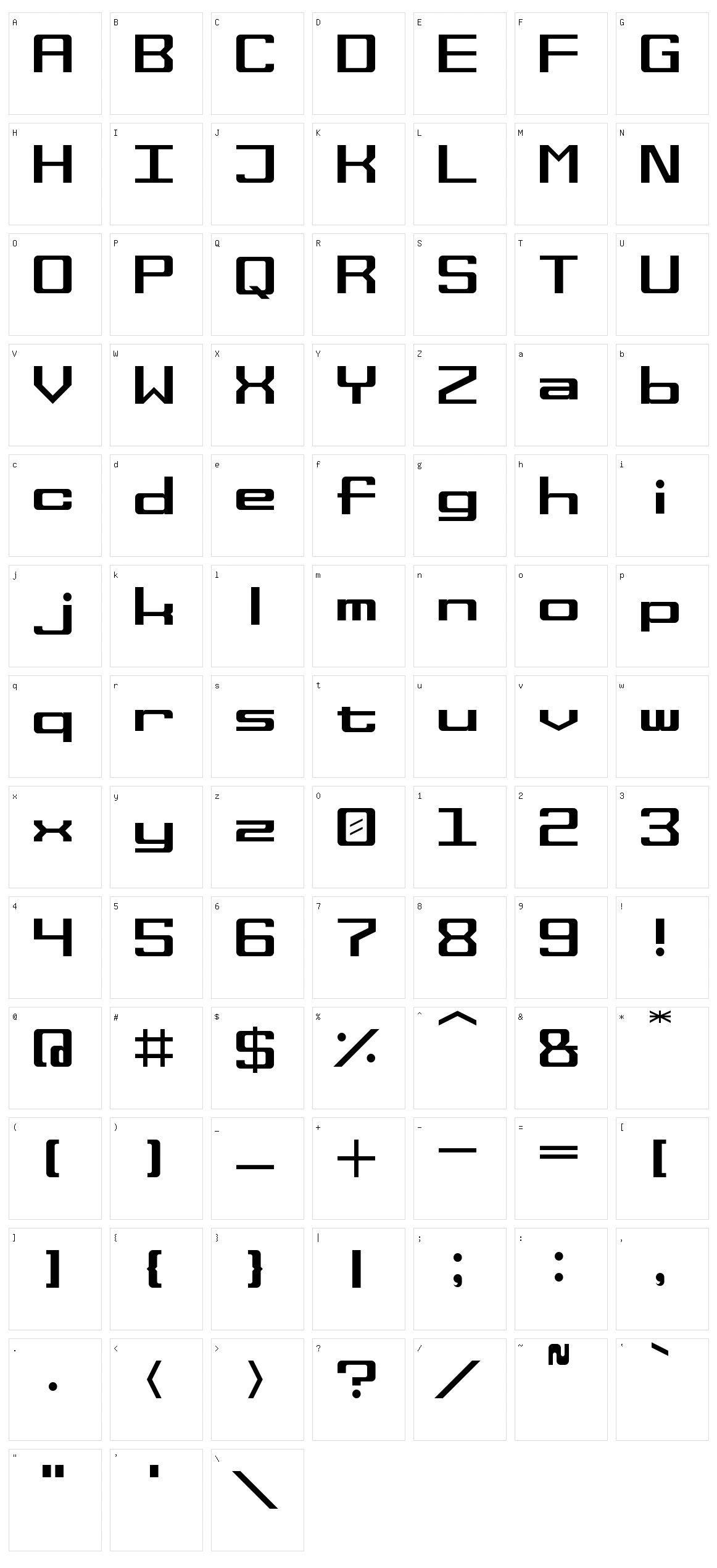 Space Wham Character Set