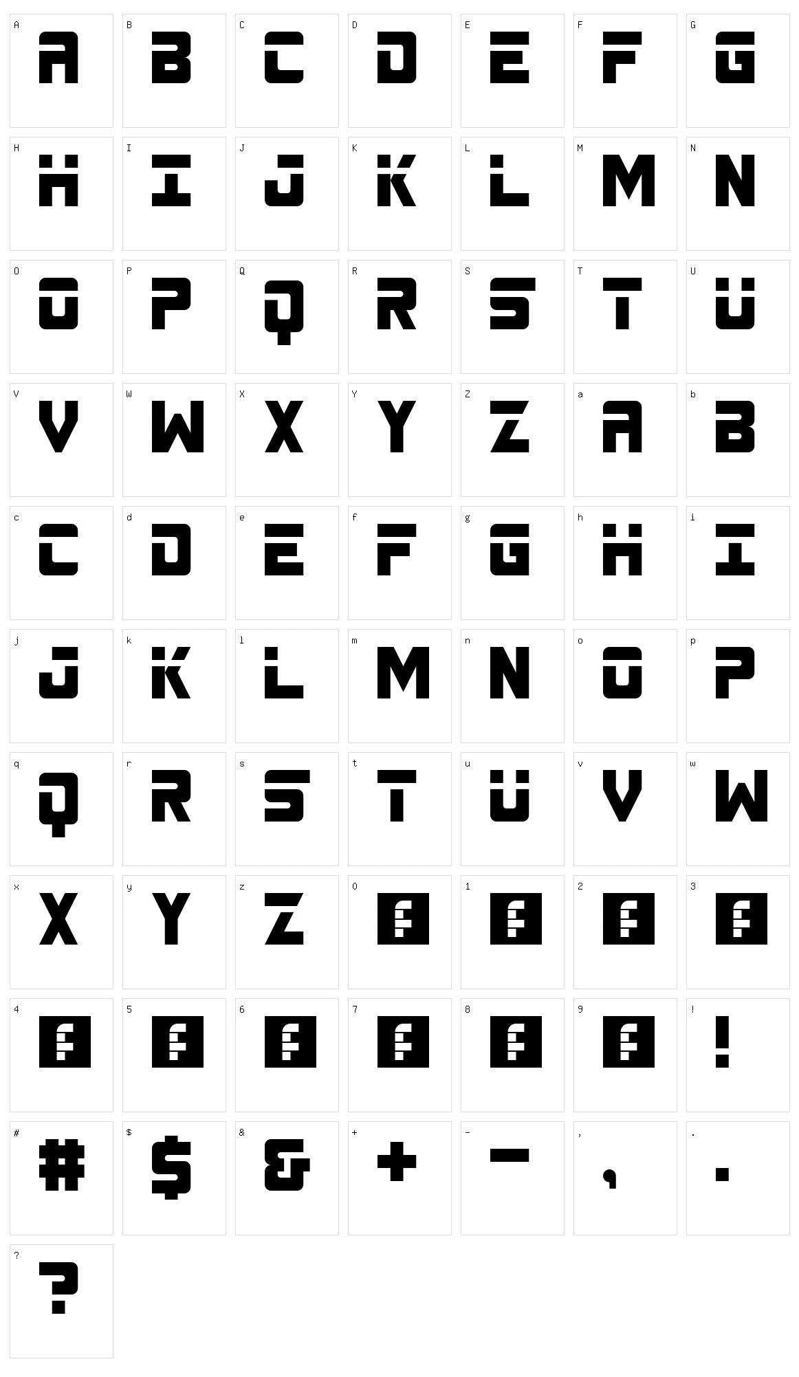 Spacebar Character Set