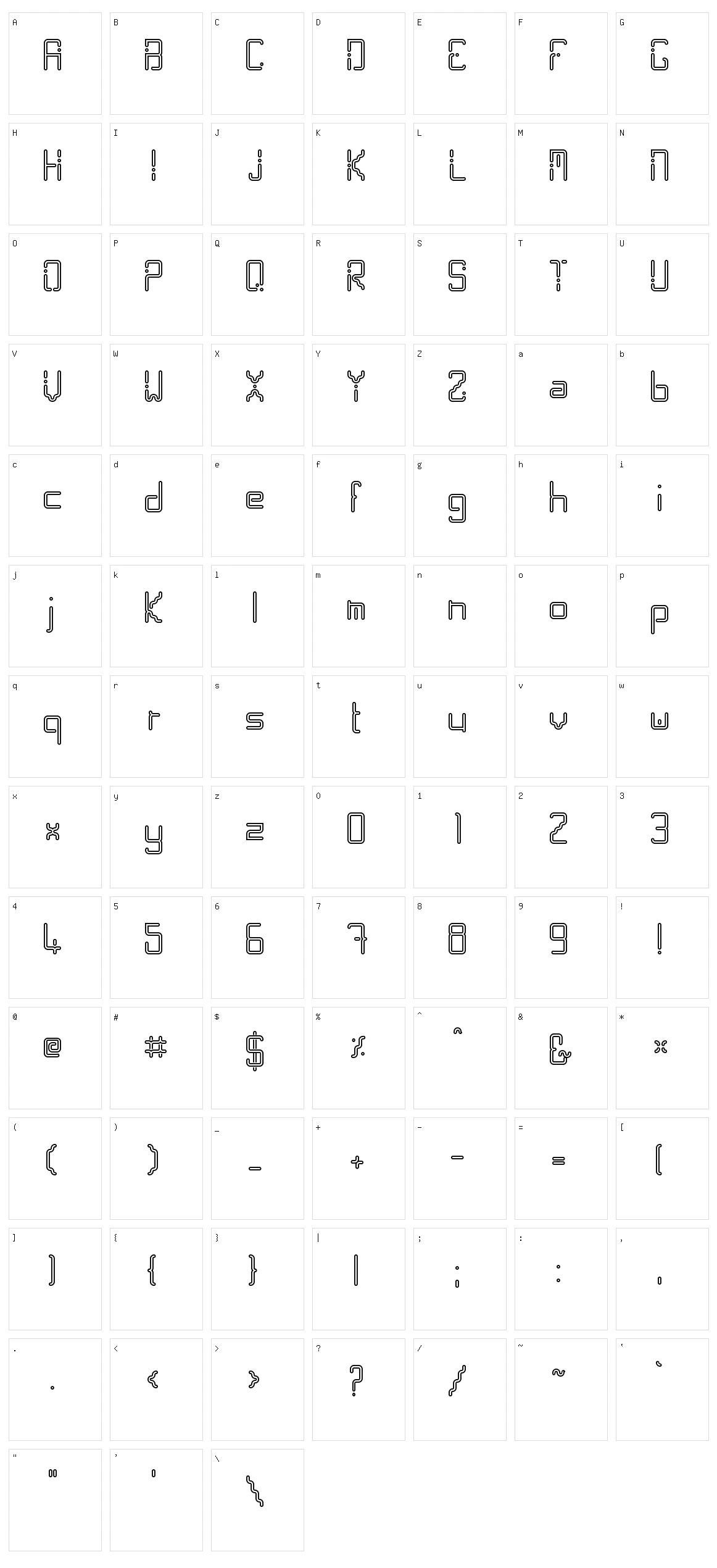Spacenoid Character Set