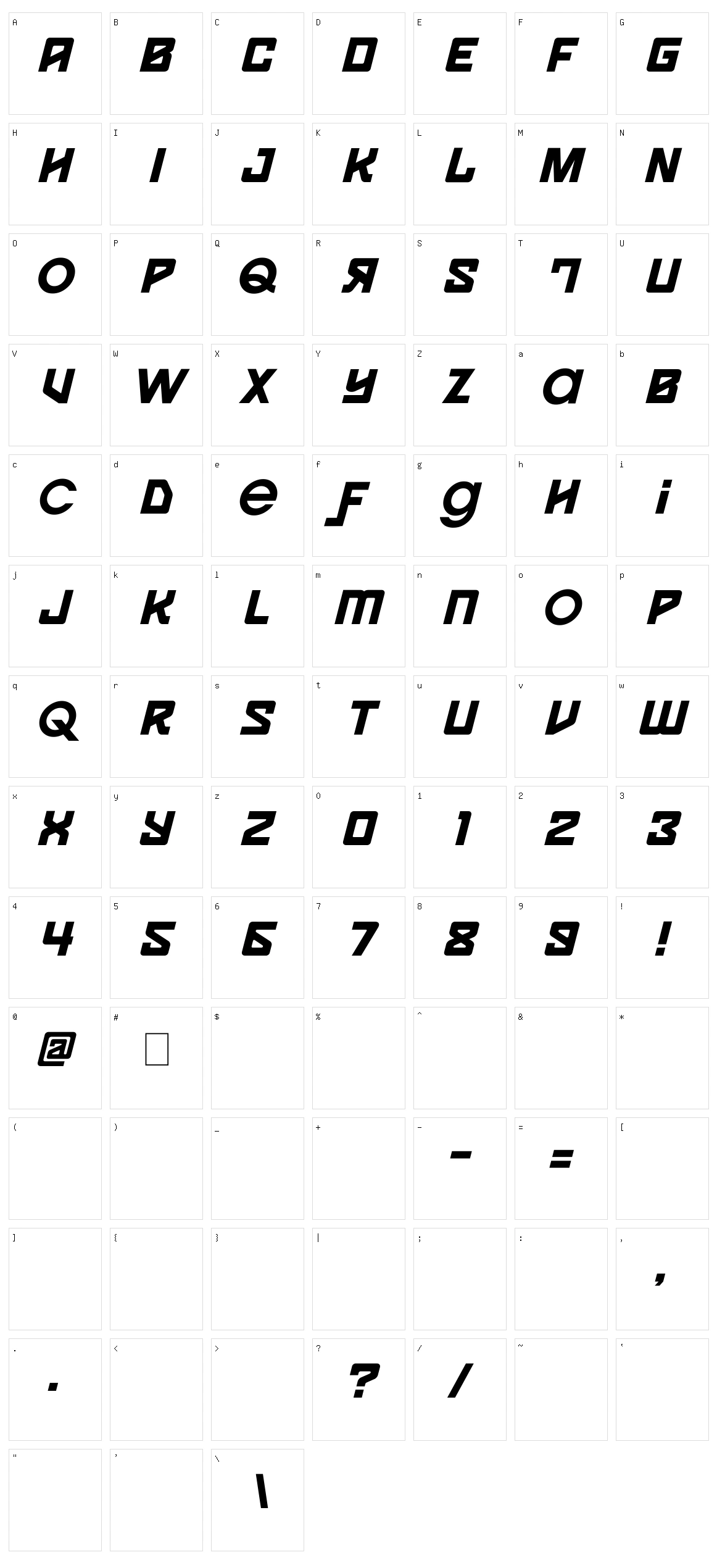 Spaceport One Character Set