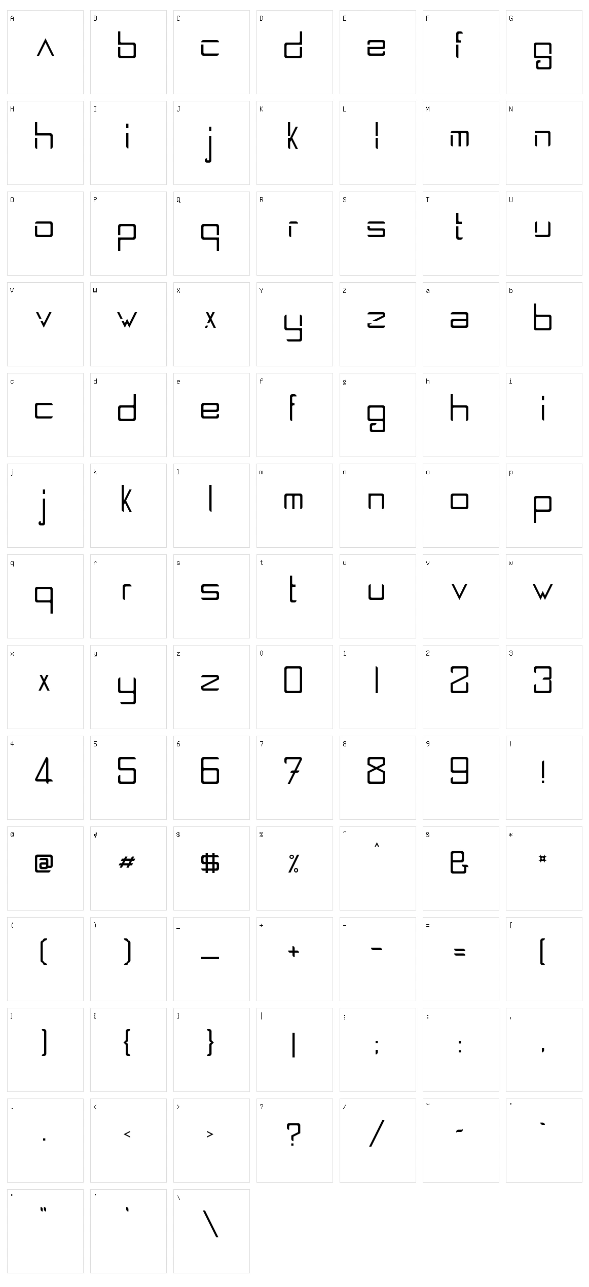 Spaceship 2100 Character Set