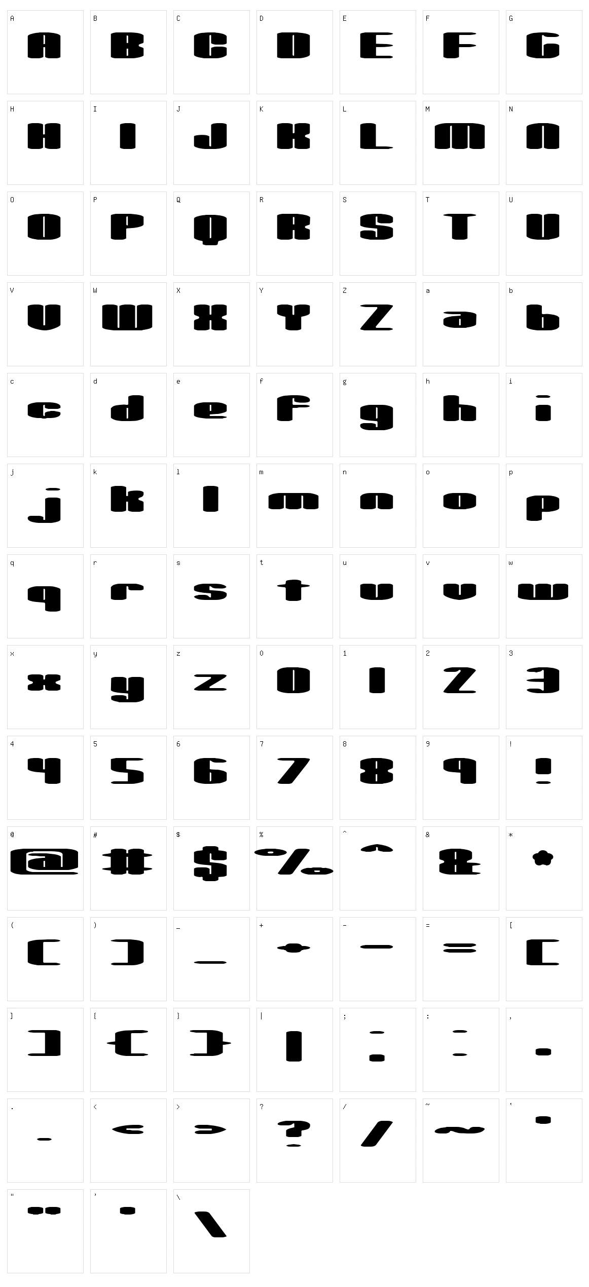 Spacious BRK Character Set