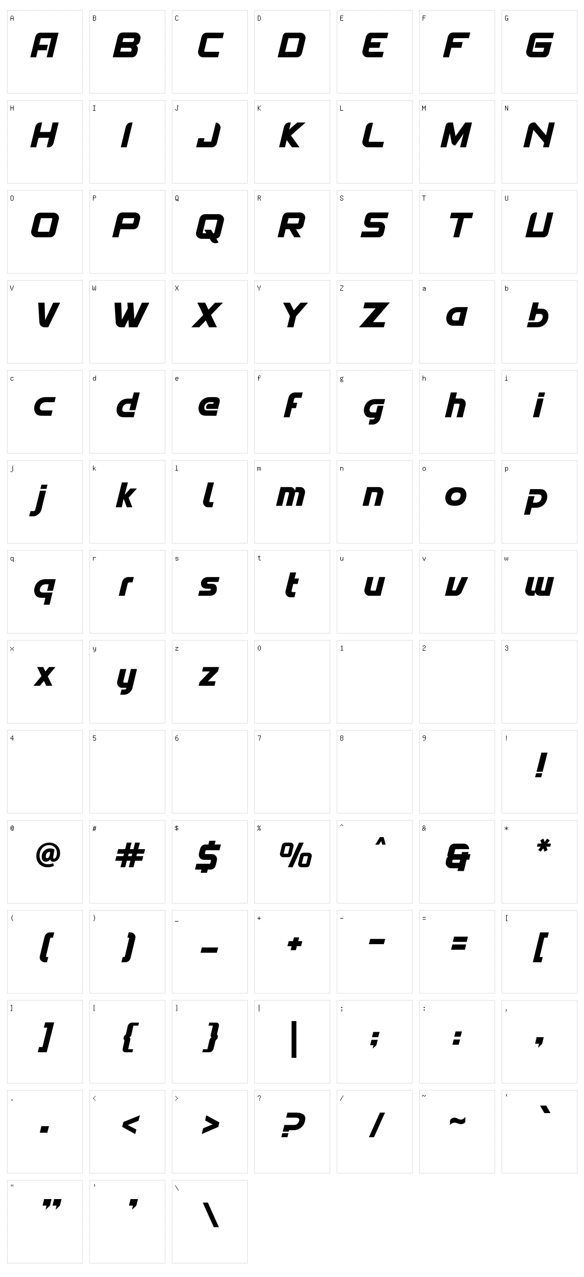 Spantaran Character Set