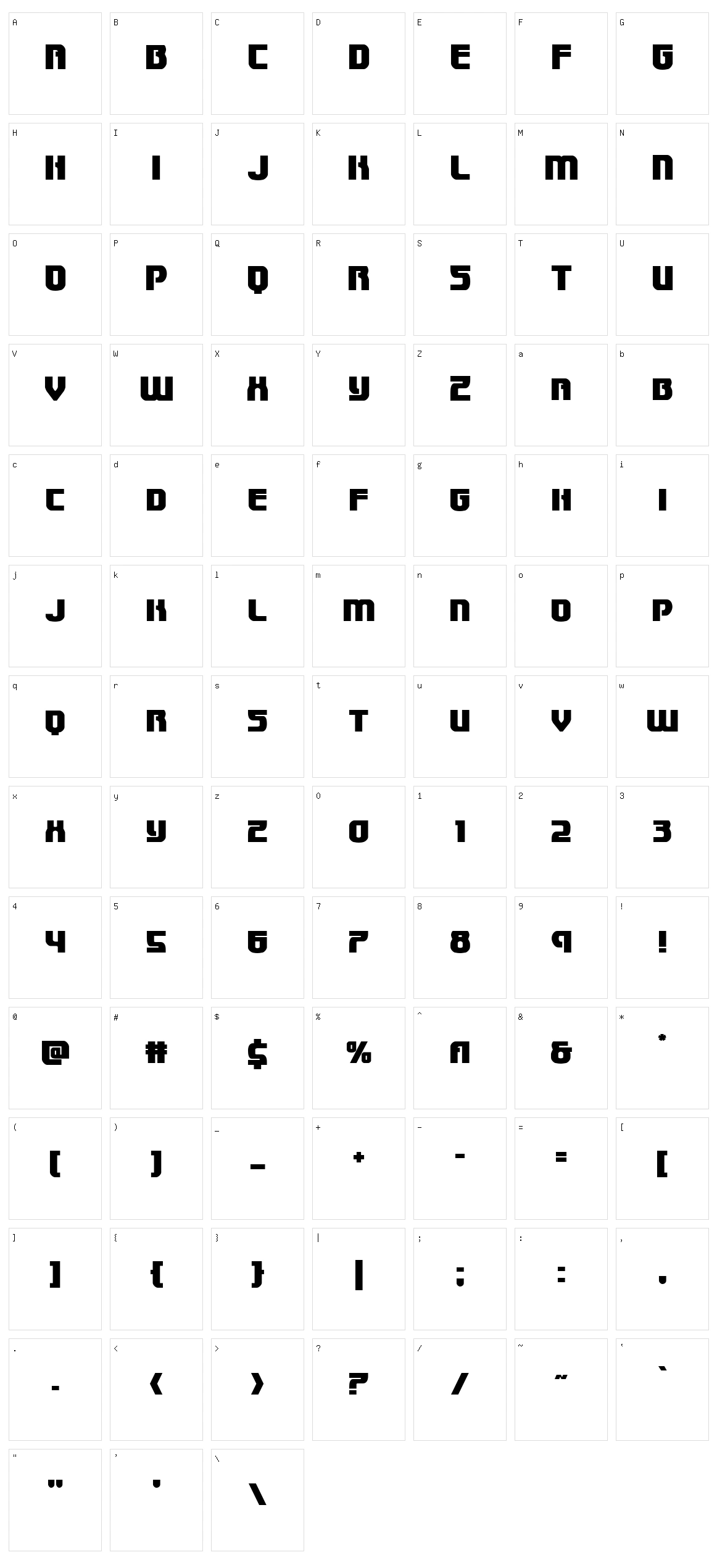 Speedwagon Character Set