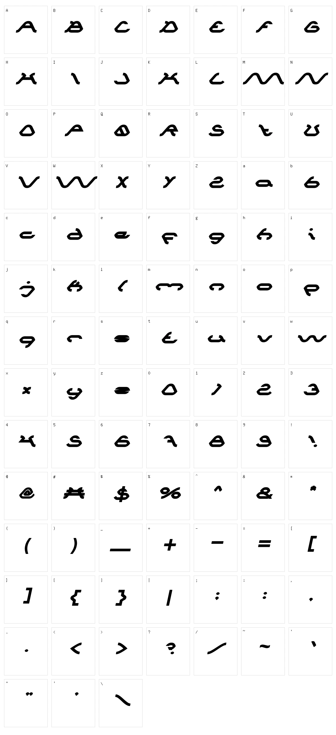 Spider Character Set