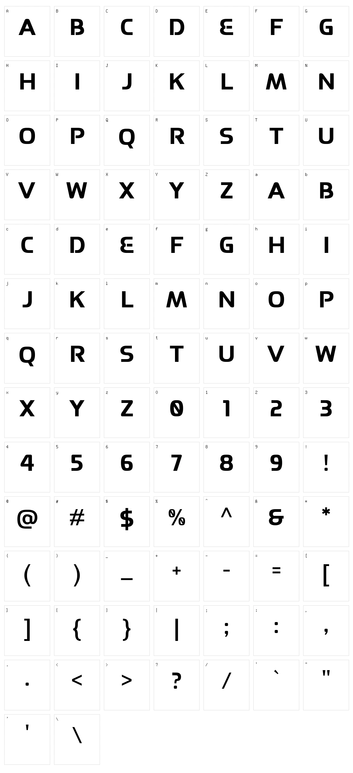 Spider Character Set