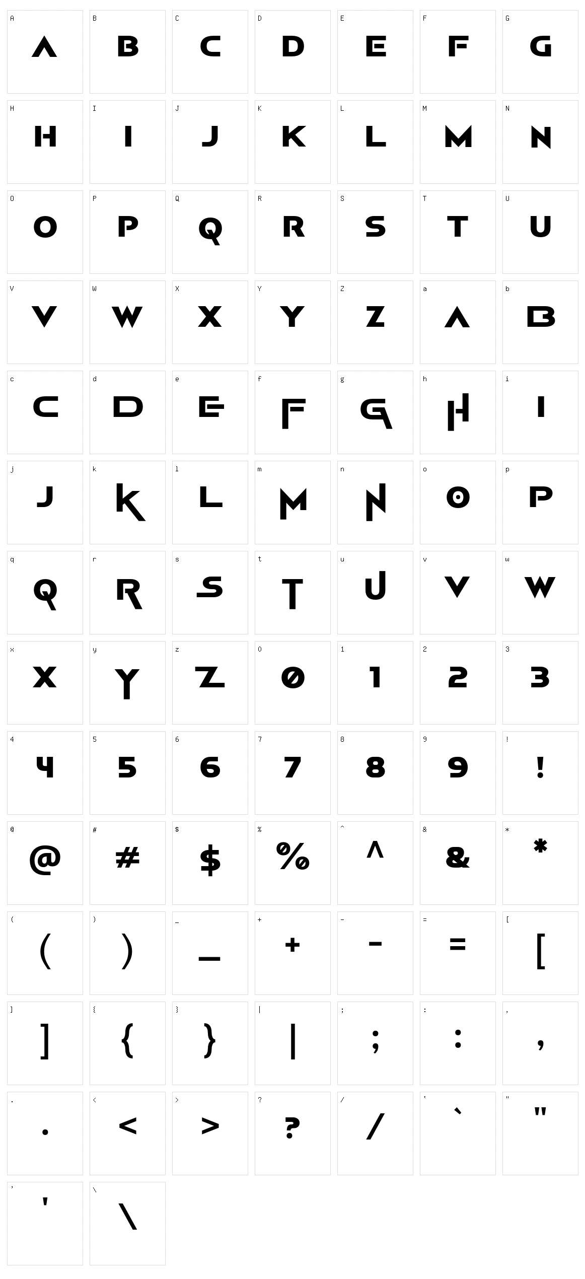 Square Game Character Set