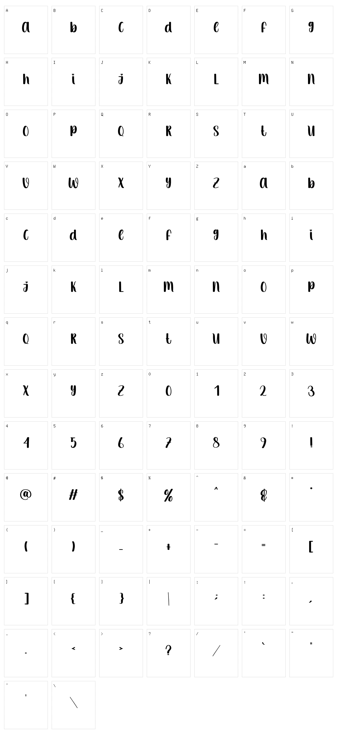 Thick Line Character Set
