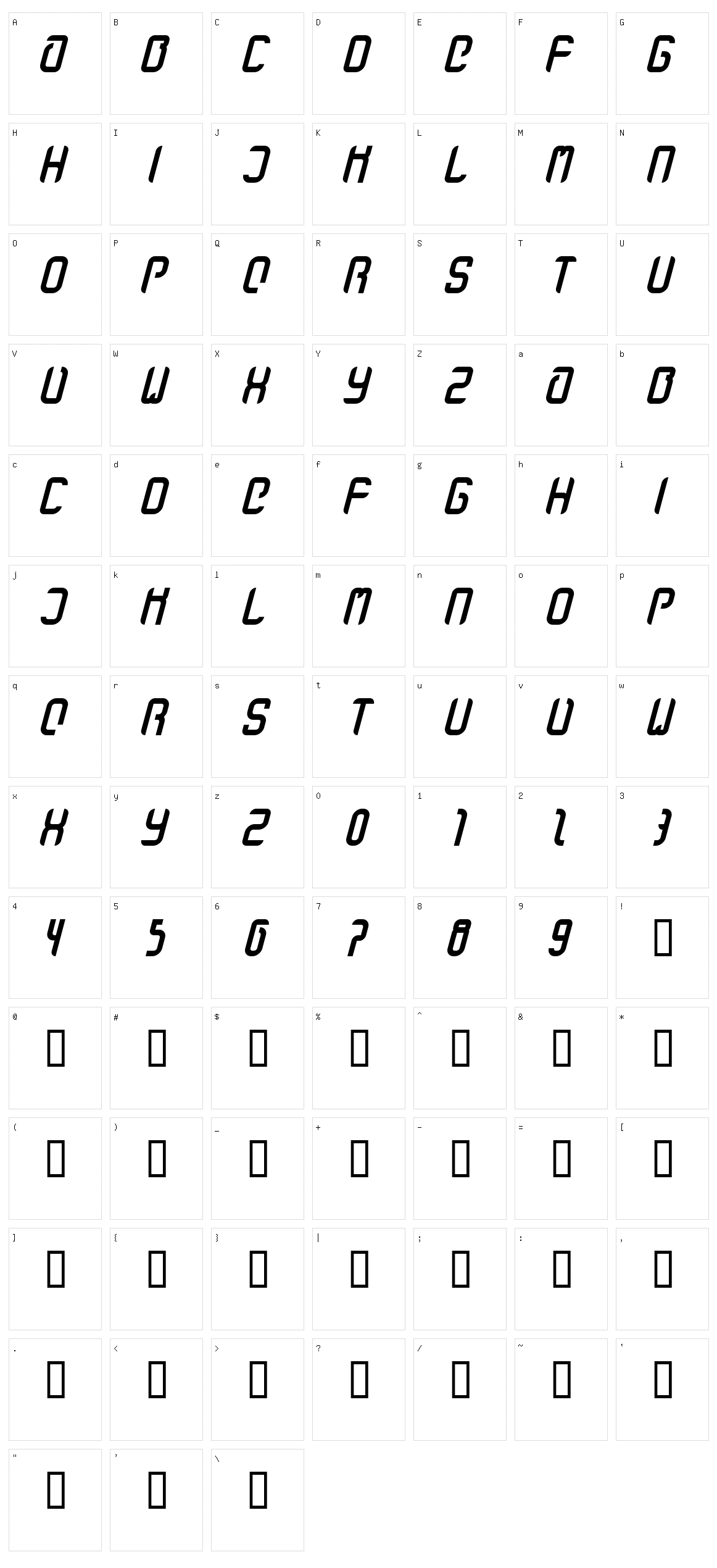 Stanze Fett Character Set