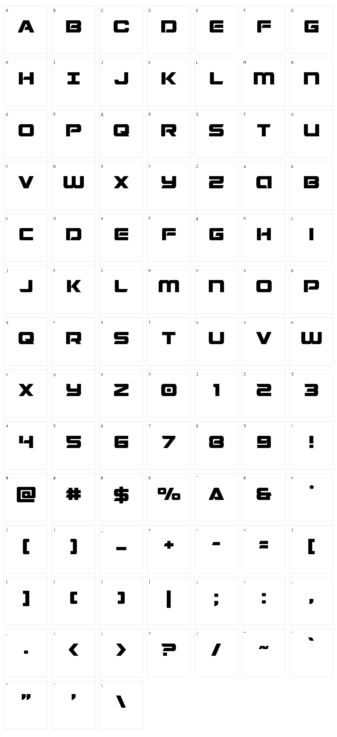 Starduster Character Set