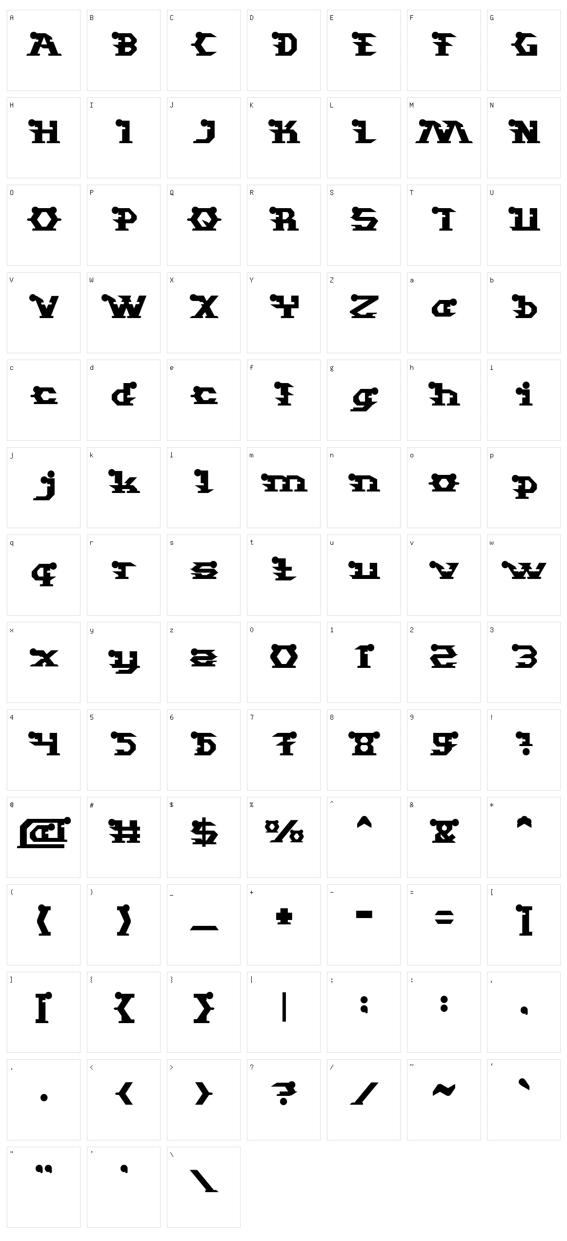 Stargazer Character Set