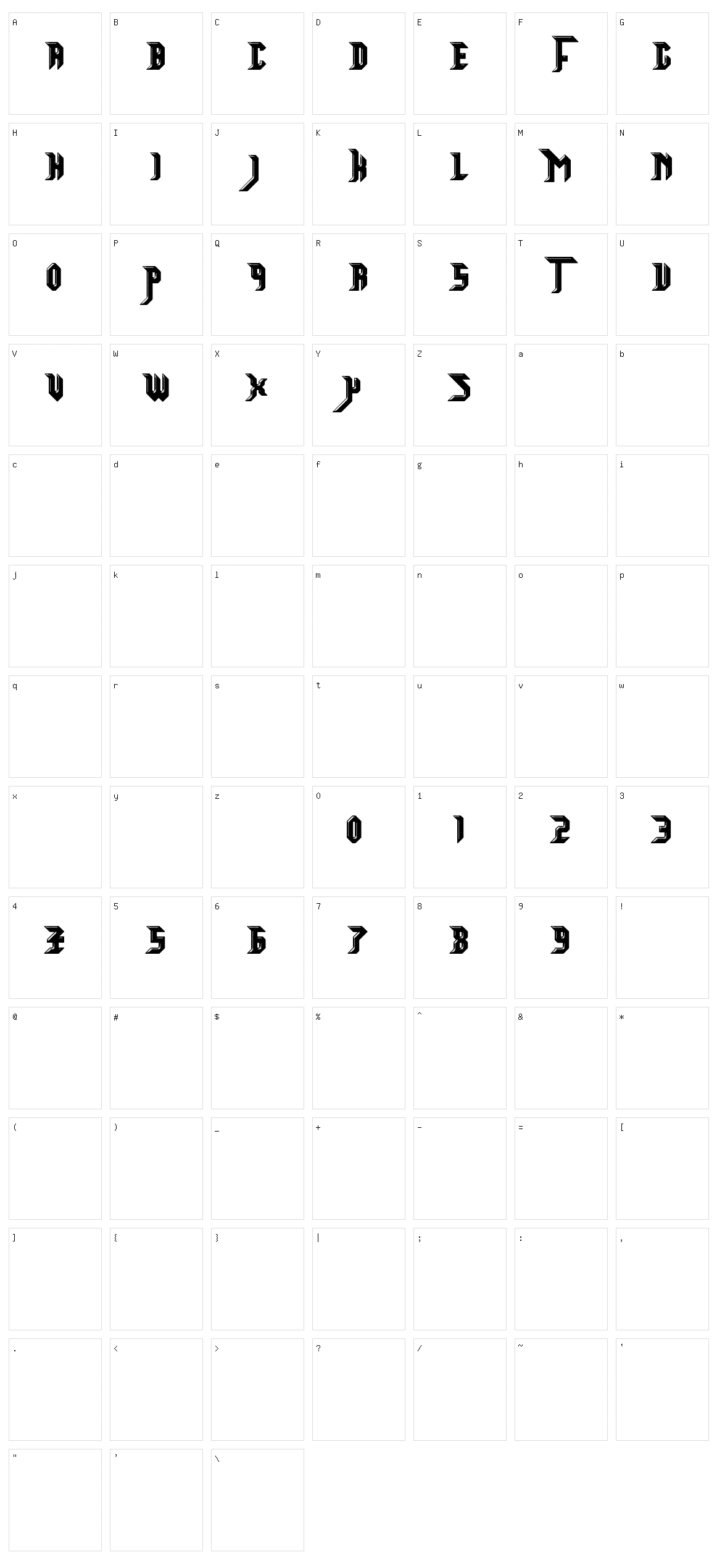 Starsteel Character Set