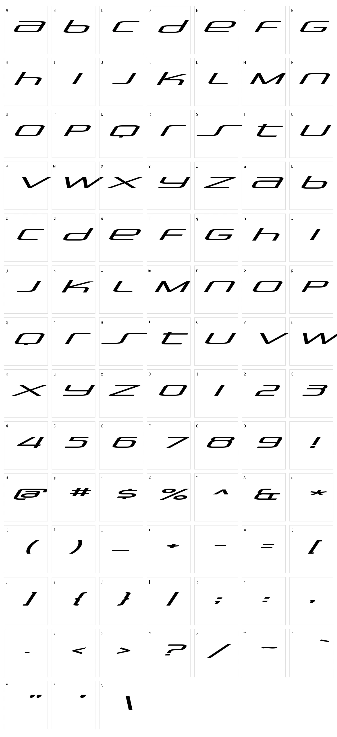 Stasmic Character Set
