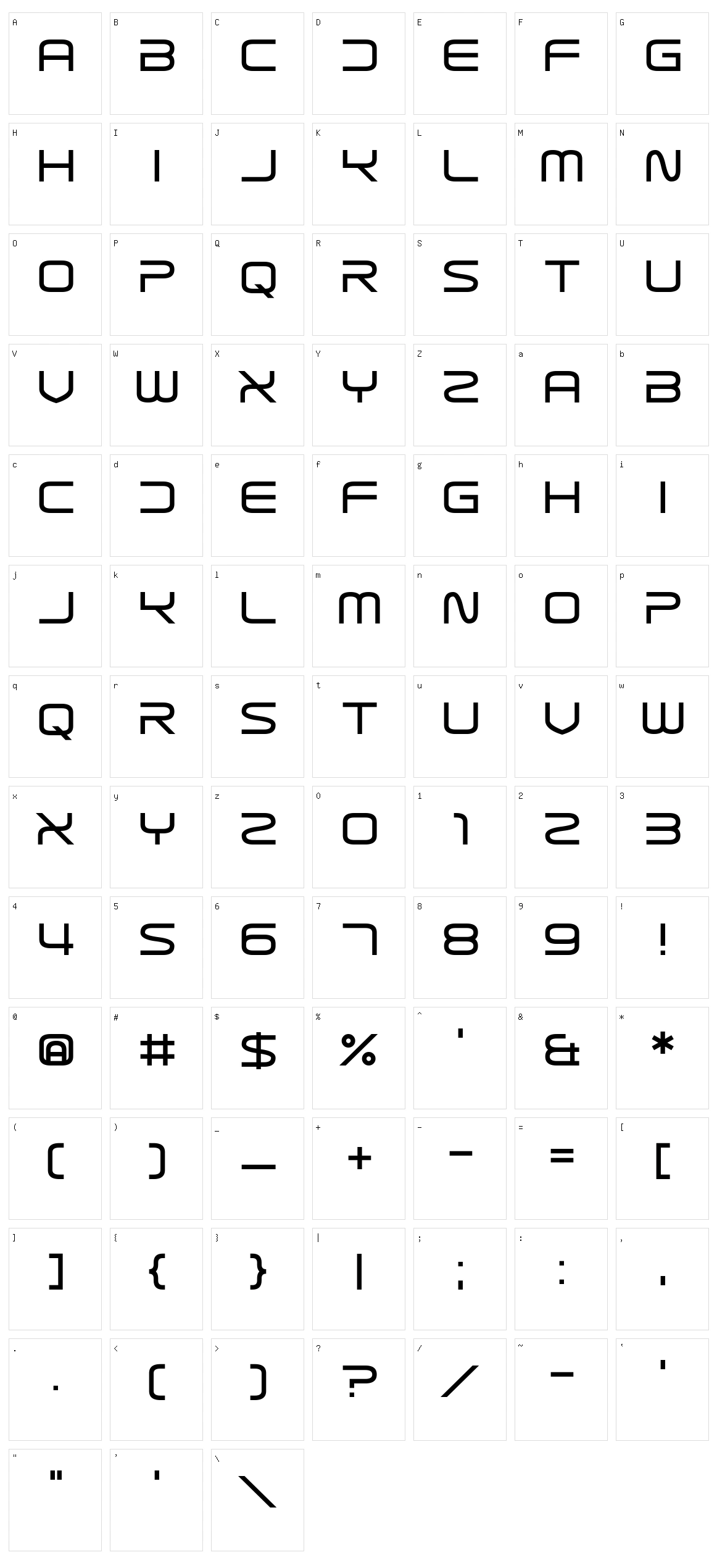 Sterilict Character Set