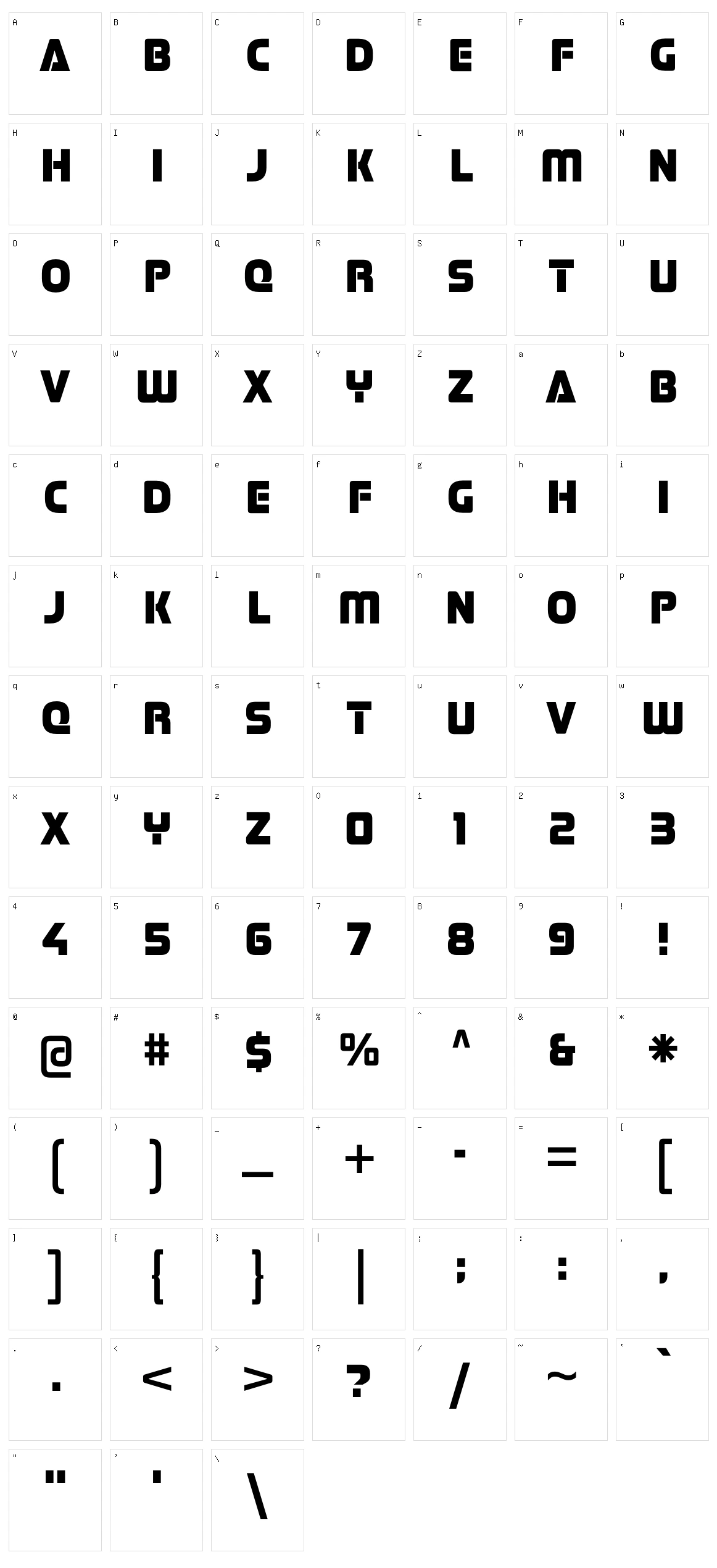 Stormfaze Character Set
