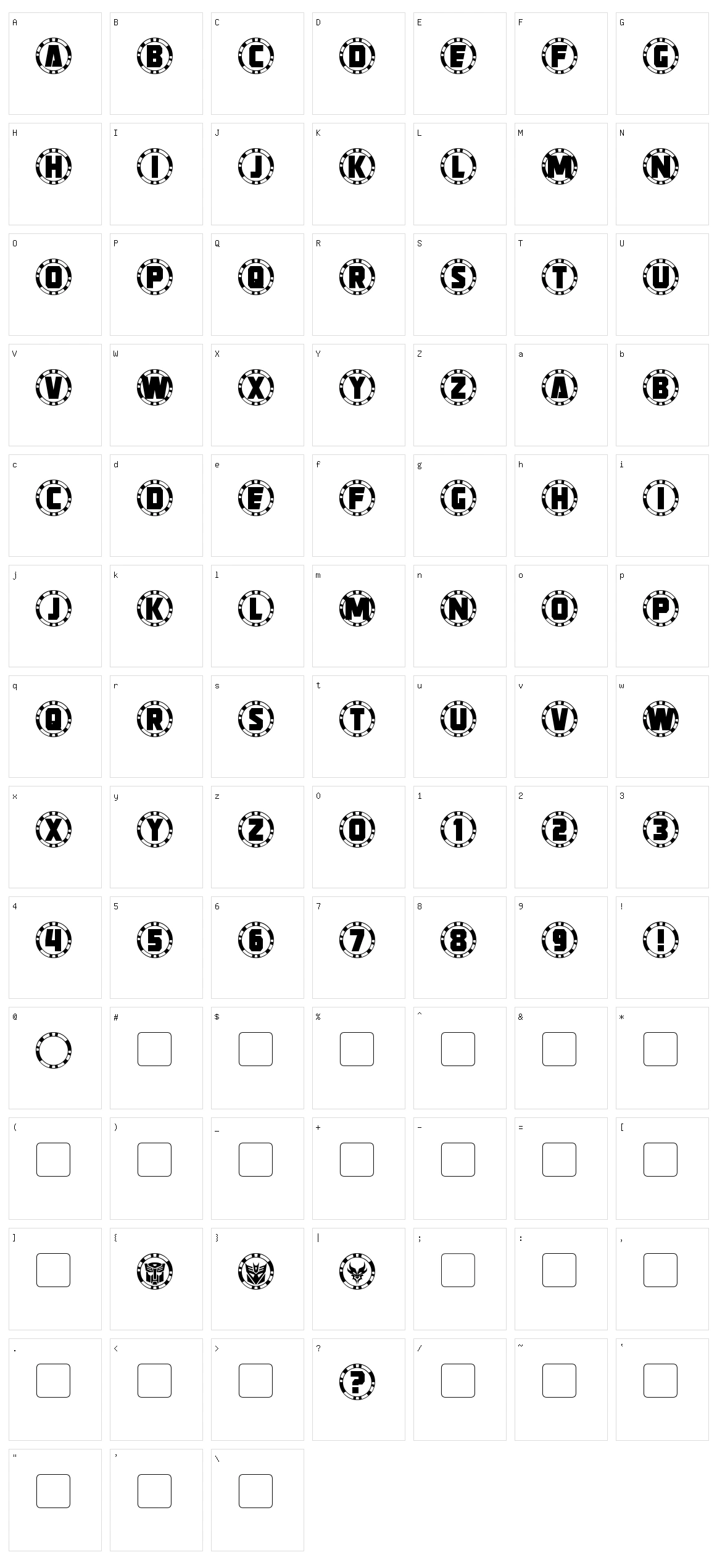 Strongarm Caps Character Set