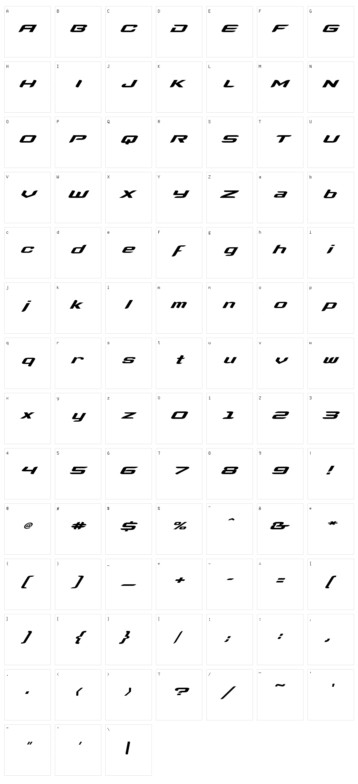 Super Air Ben Character Set