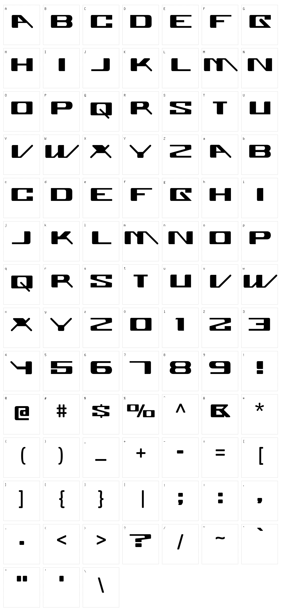 Superglue Character Set