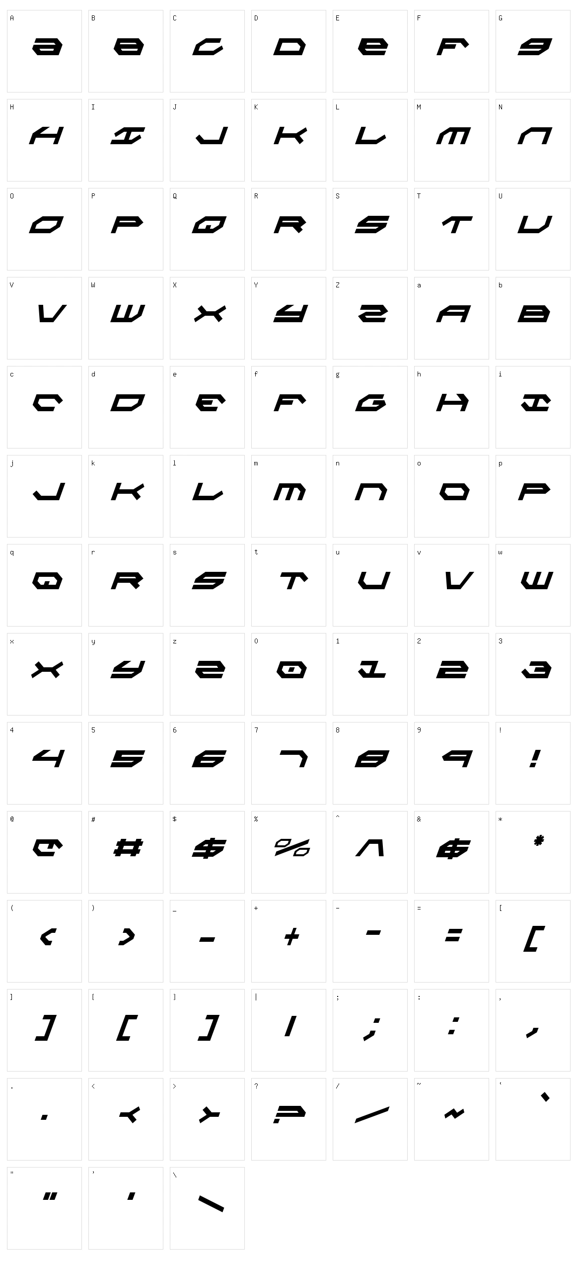 Taskforce Character Set