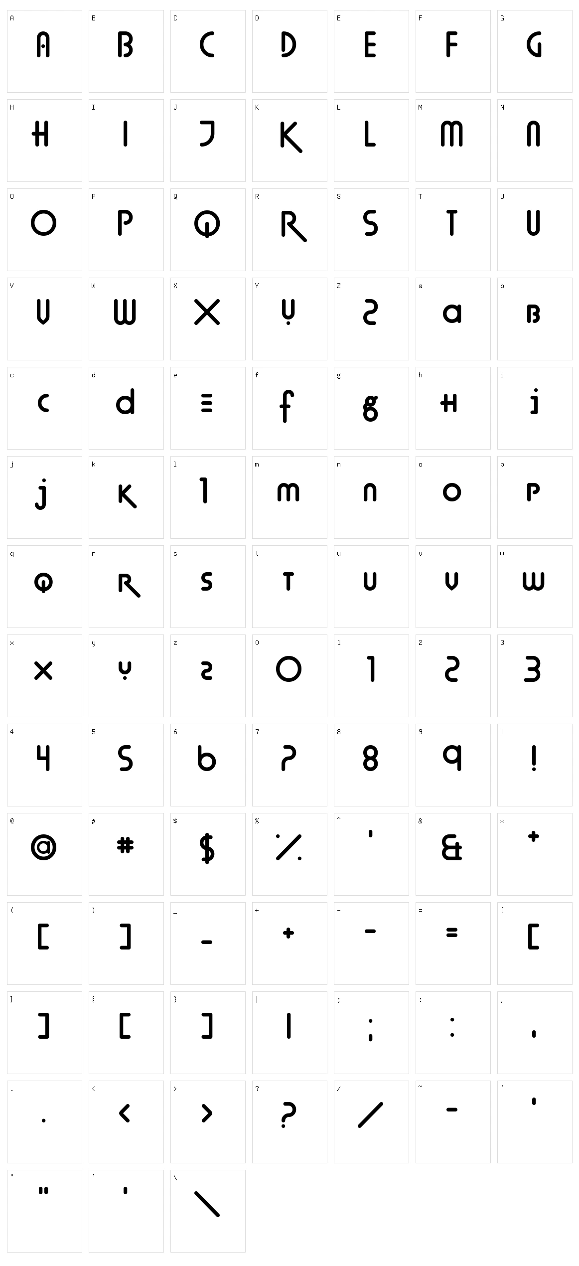 Techno Agony Character Set