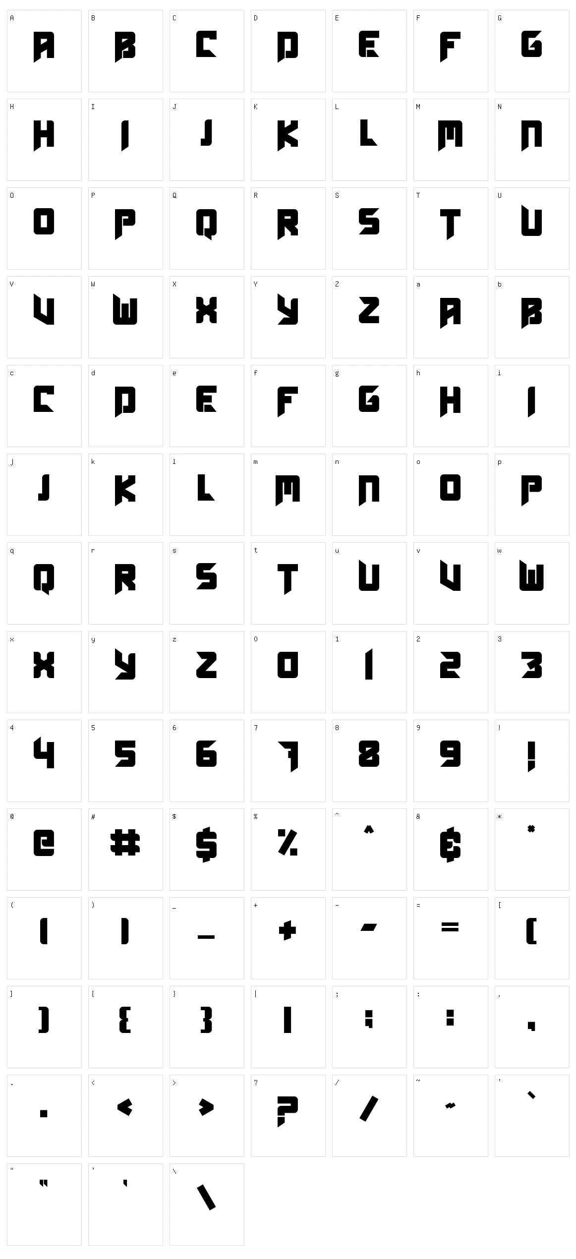 Technocra Character Set