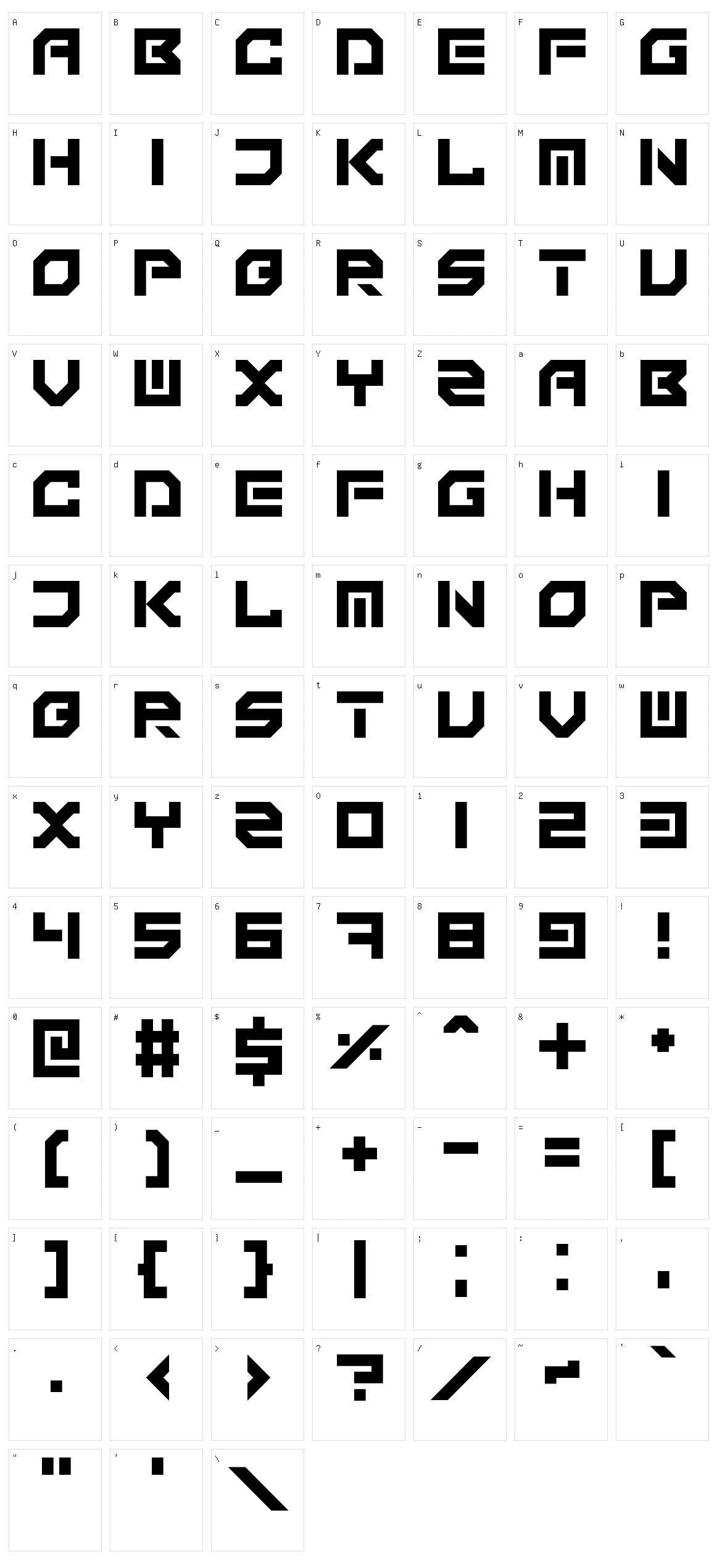 Technonomicon Character Set