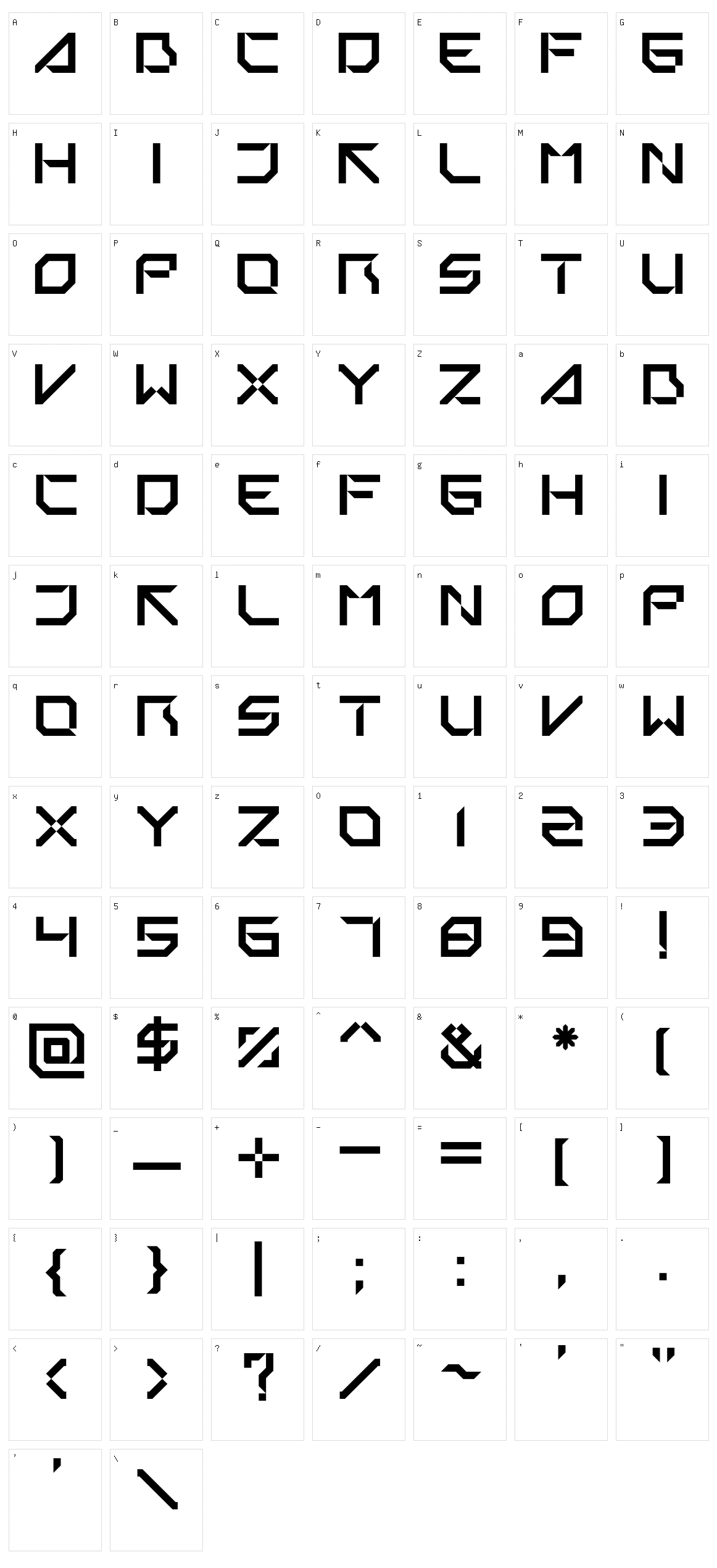 Technopath Character Set