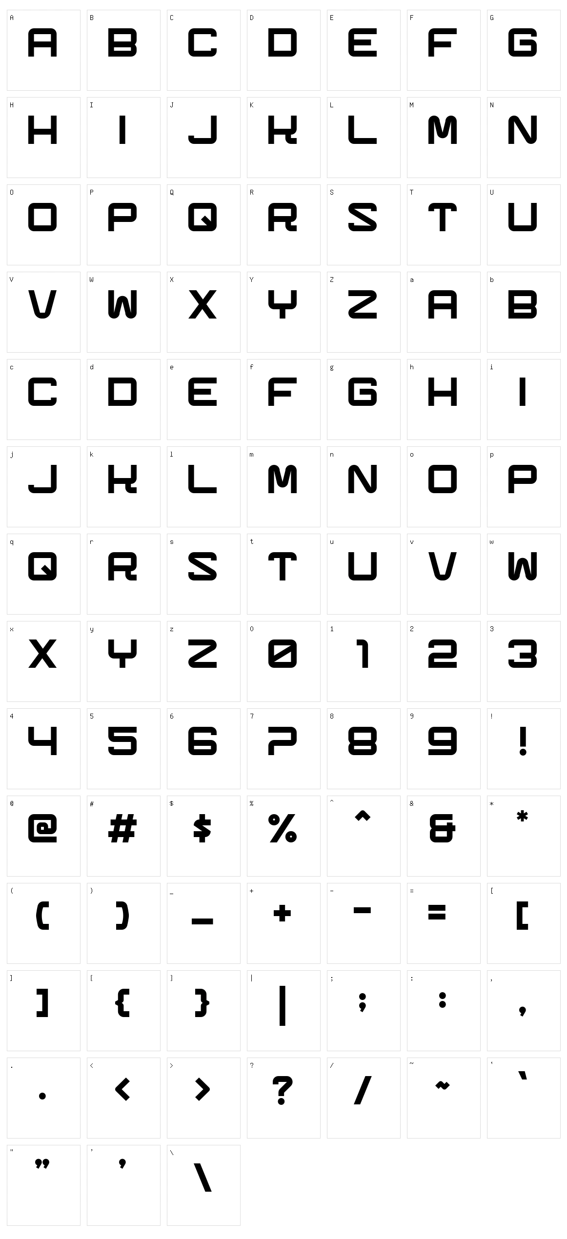 Teknikaler Character Set