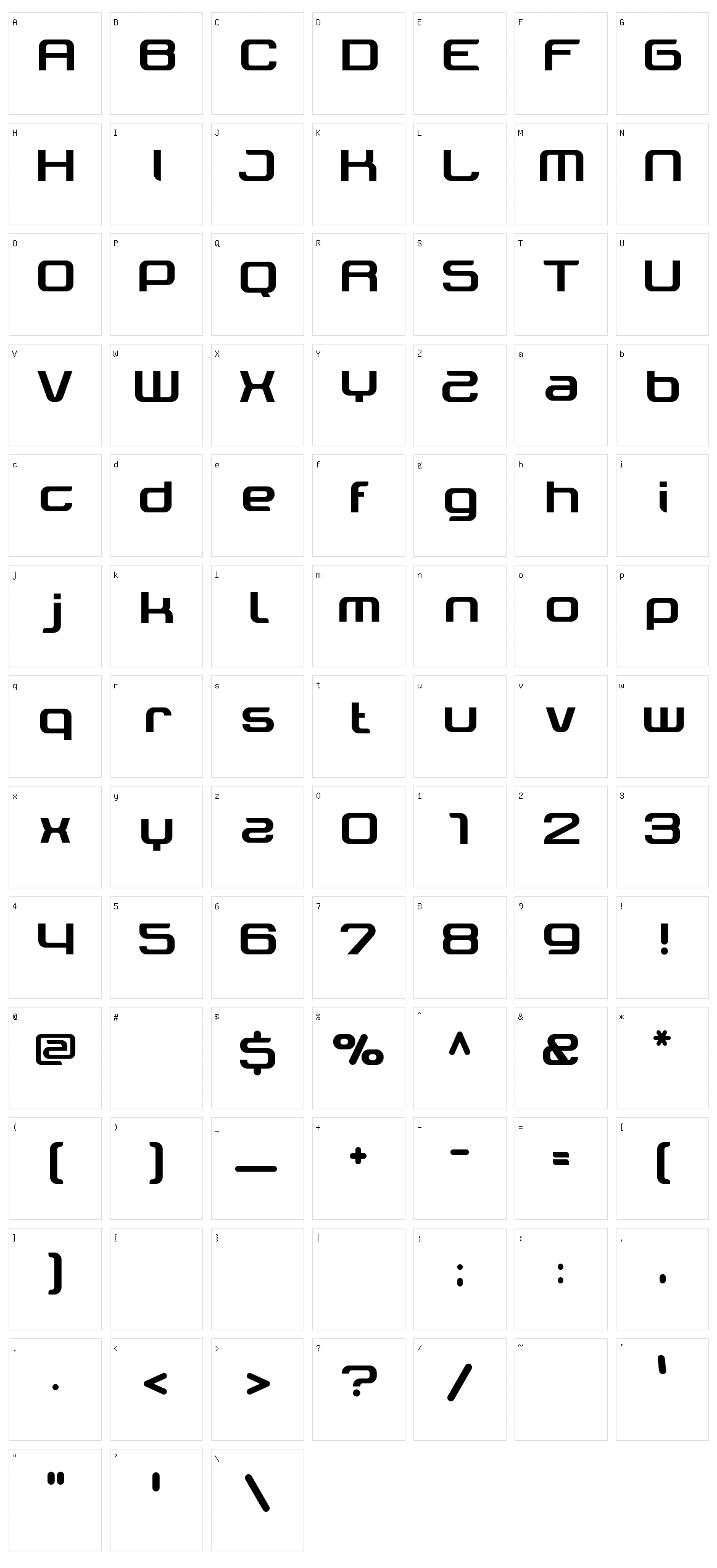 Tektrron Character Set