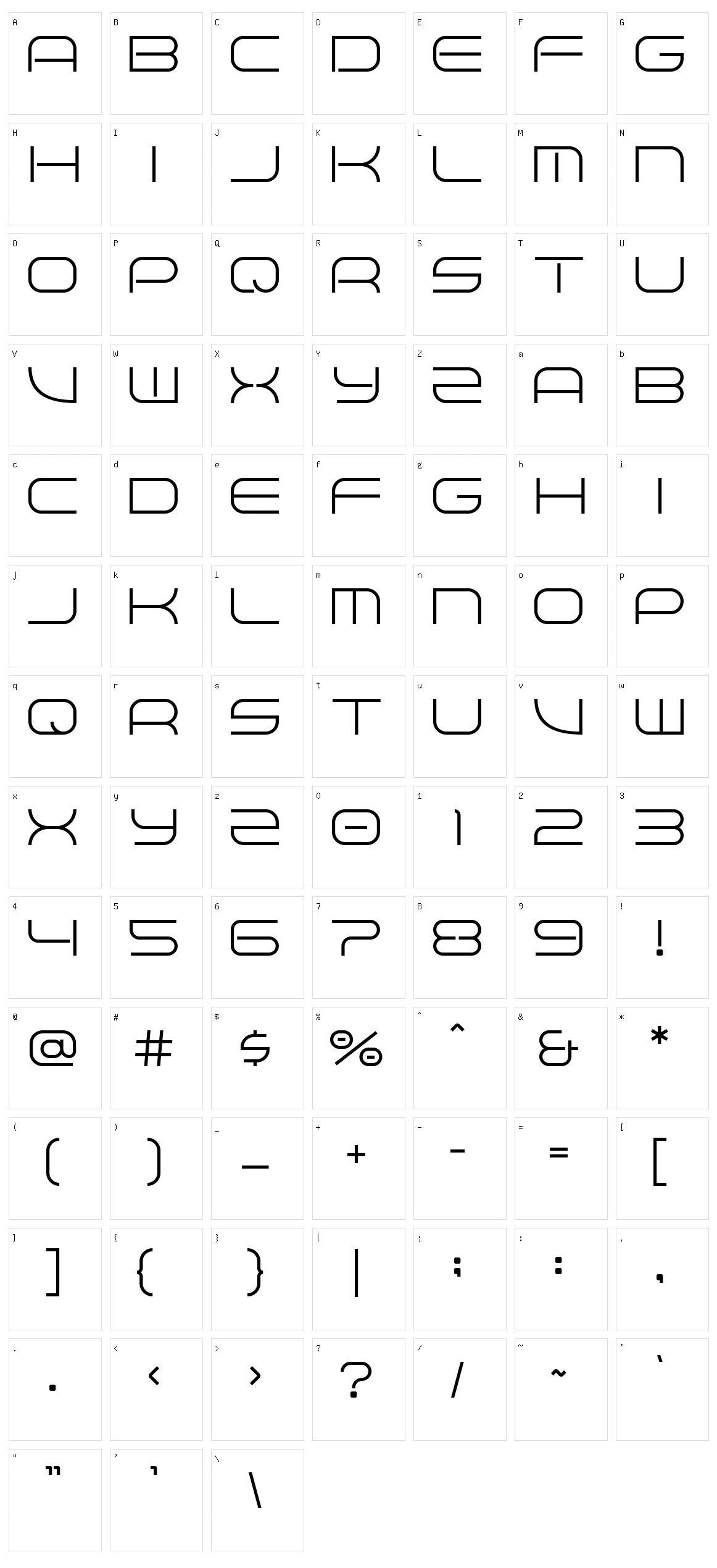 Terbaang Character Set