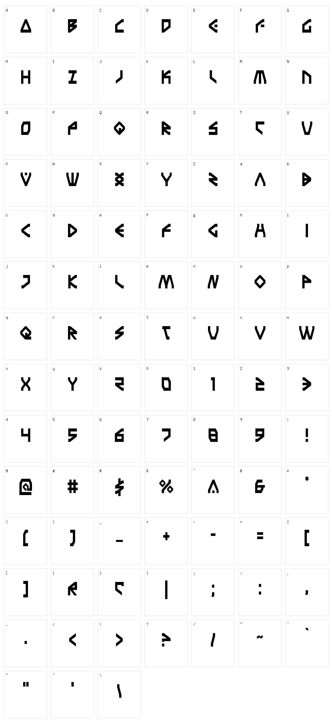 Terra Firma Character Set