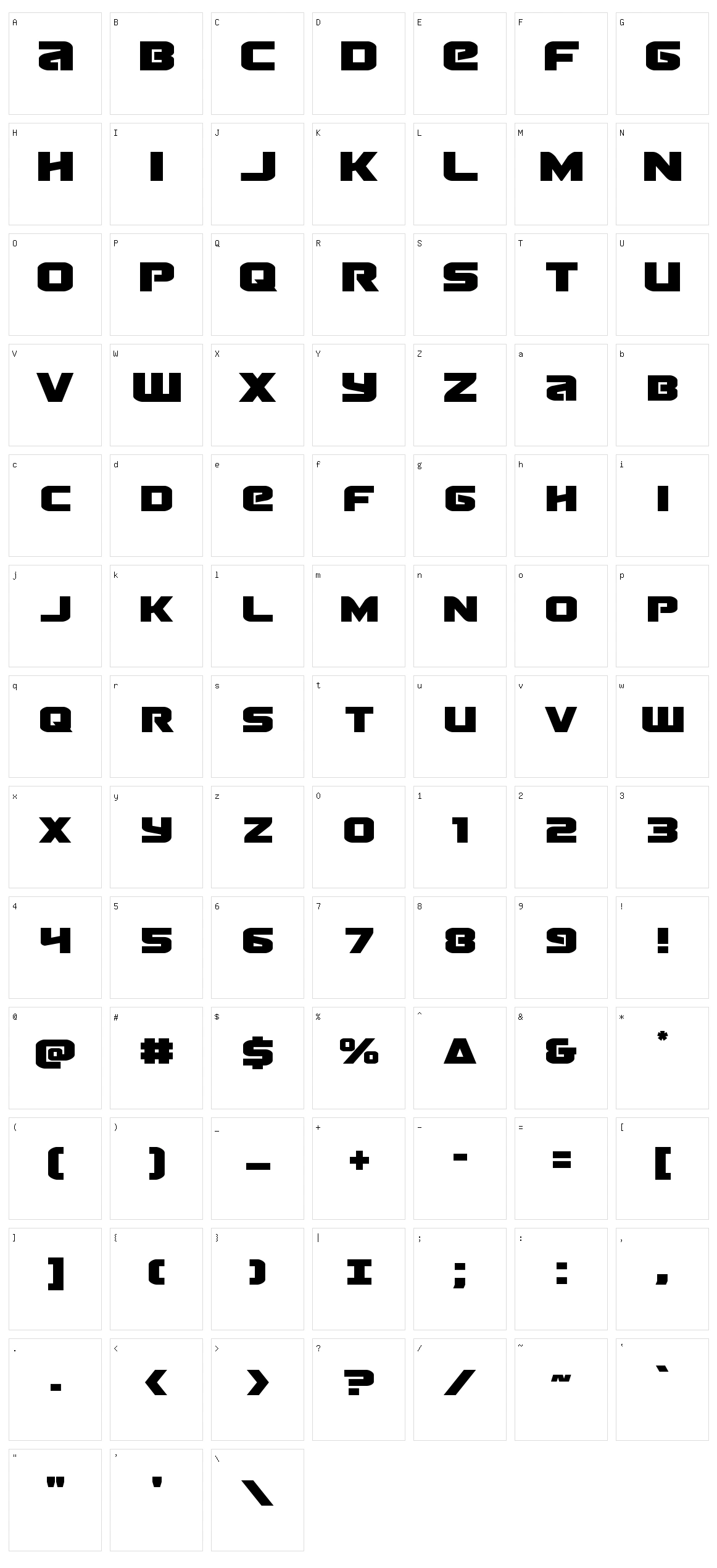 Terran Character Set