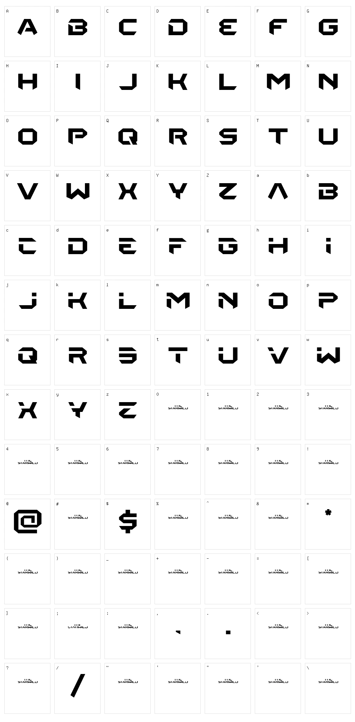 The Starwild Character Set